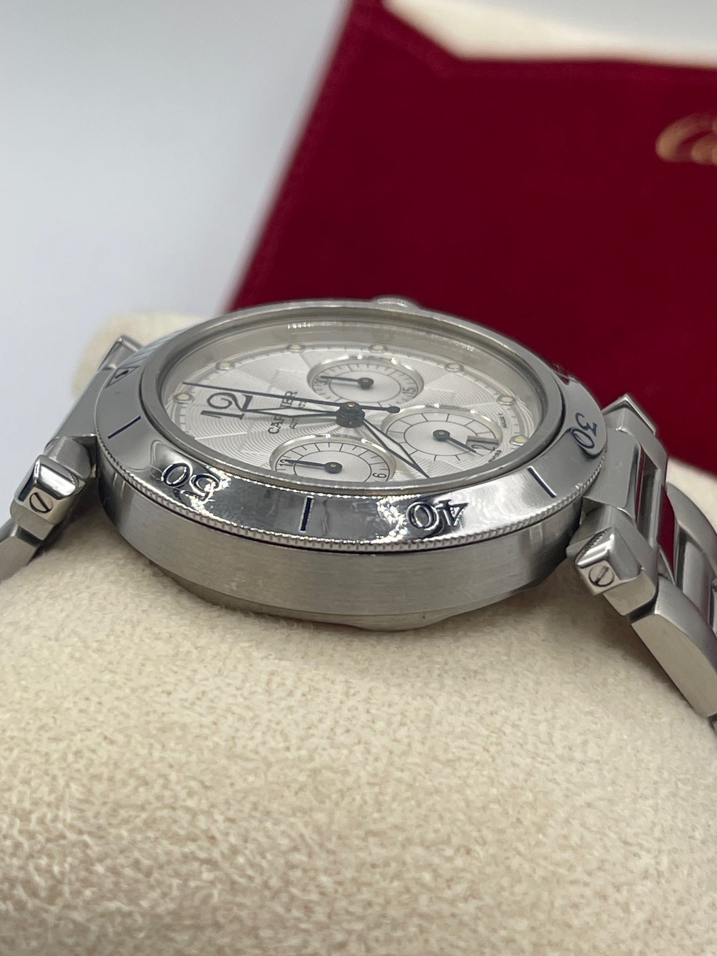 Cartier Pasha Chronograph Seatimer 38mm acciaio steel ref W31030H3 2113