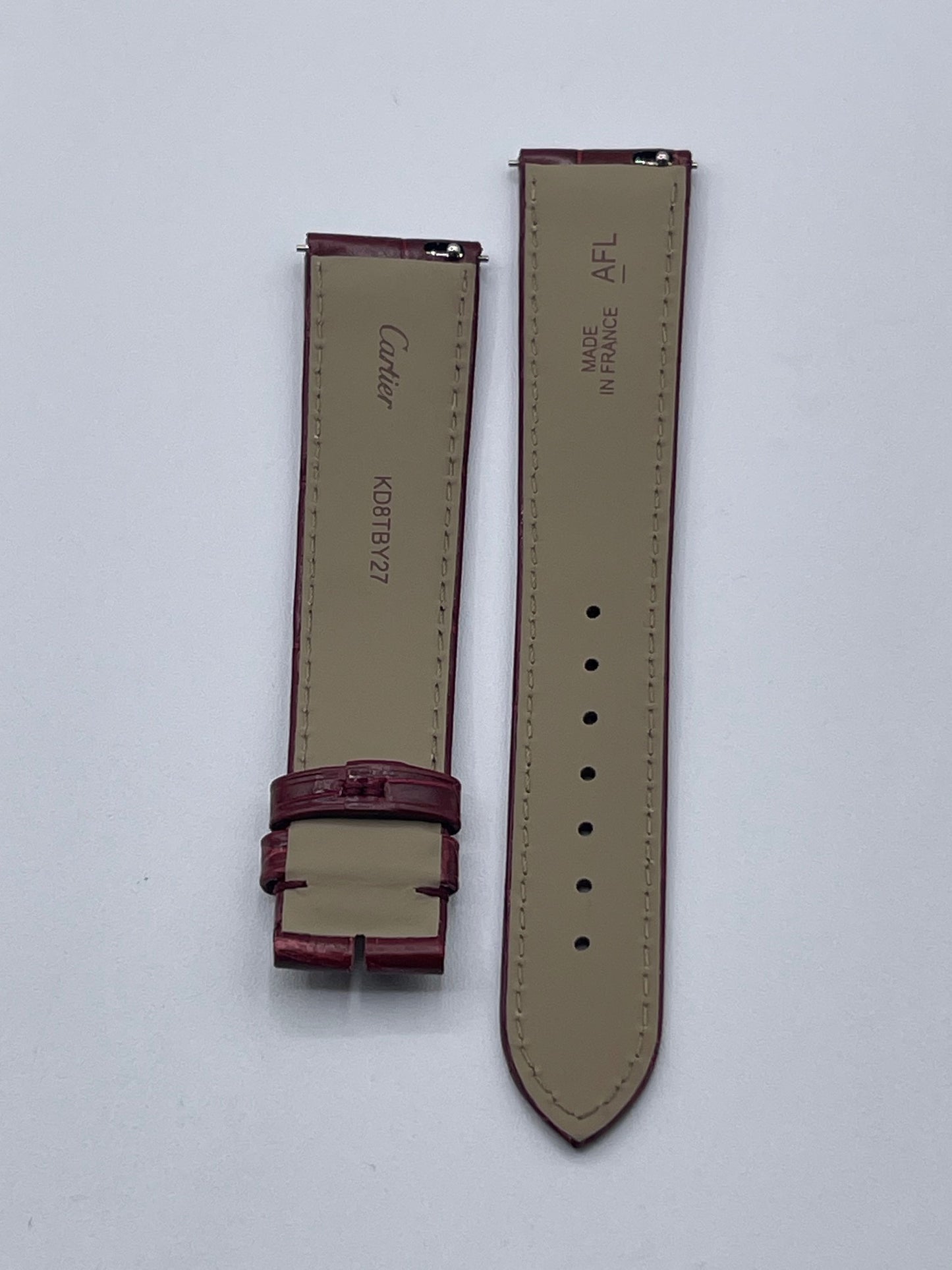 Cartier Tank cinturino alligatore rosso red alligator KD8TBY27 19/16mm