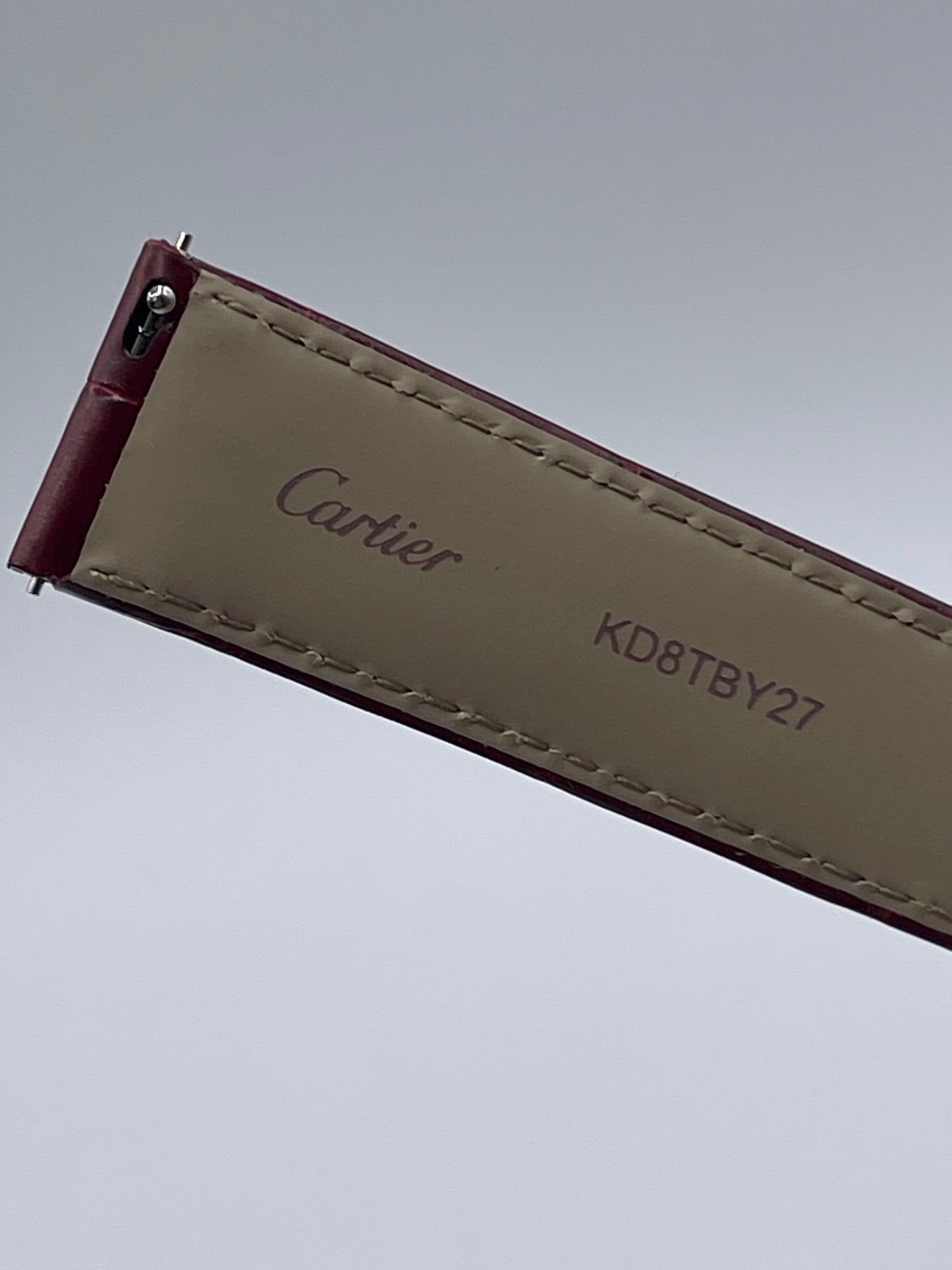 Cartier Tank cinturino alligatore rosso red alligator KD8TBY27 19/16mm