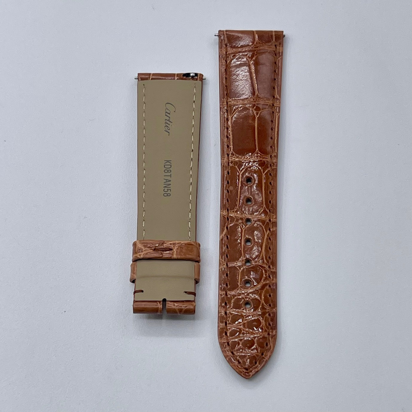 Cartier Tank cinturino alligatore marrone brown alligator KD8TAN58 19/16mm