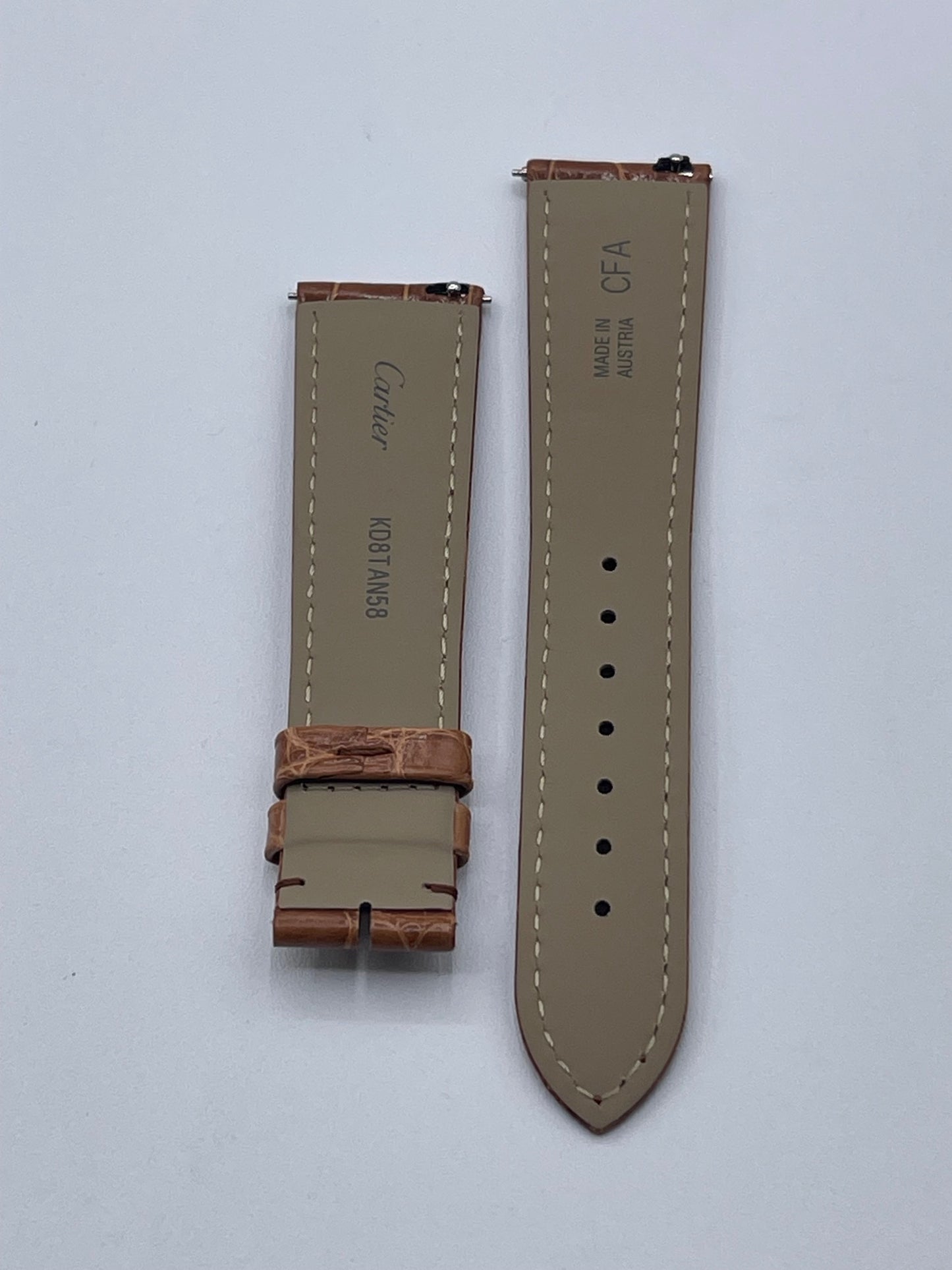 Cartier Tank cinturino alligatore marrone brown alligator KD8TAN58 19/16mm