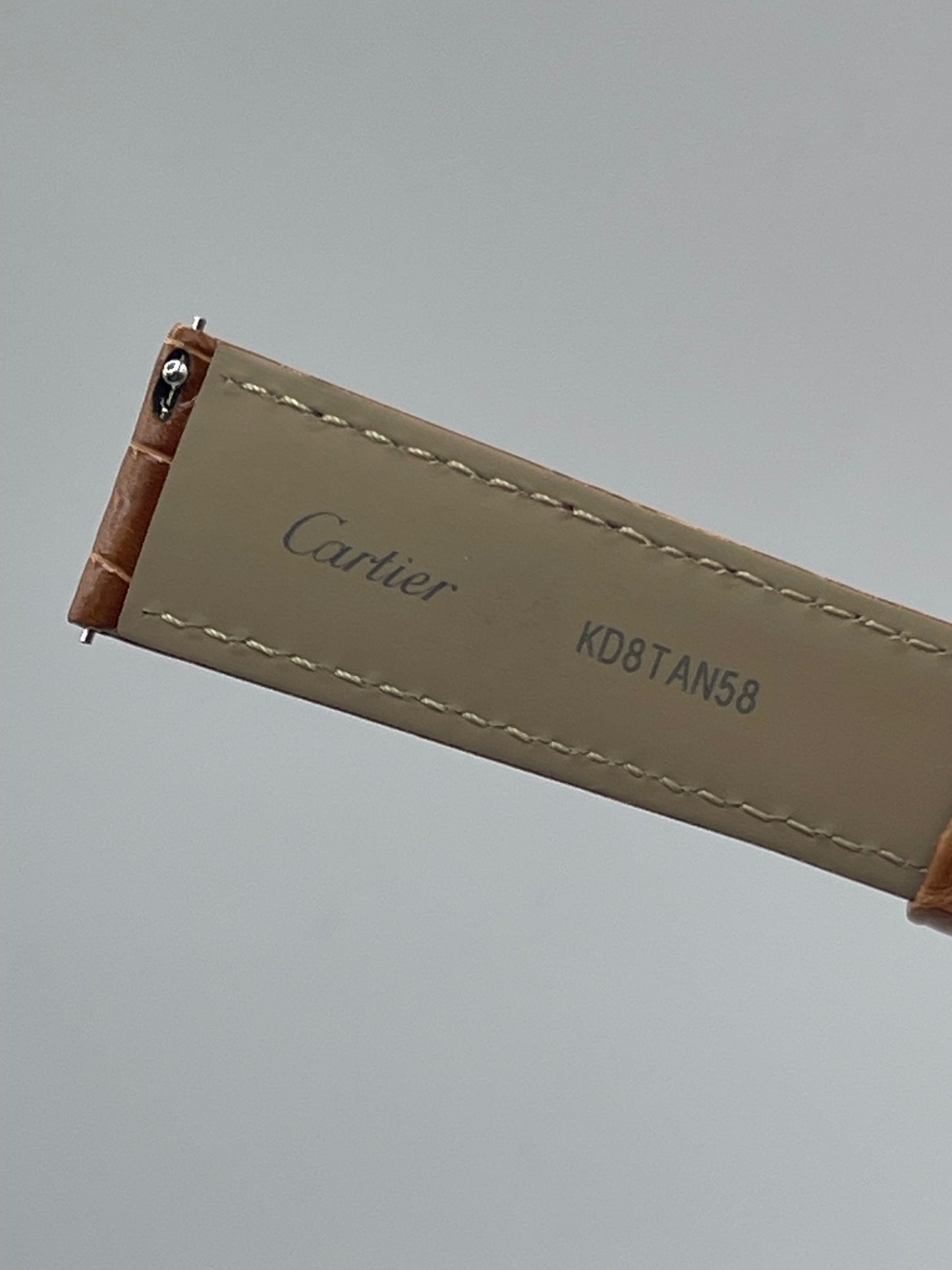 Cartier Tank cinturino alligatore marrone brown alligator KD8TAN58 19/16mm