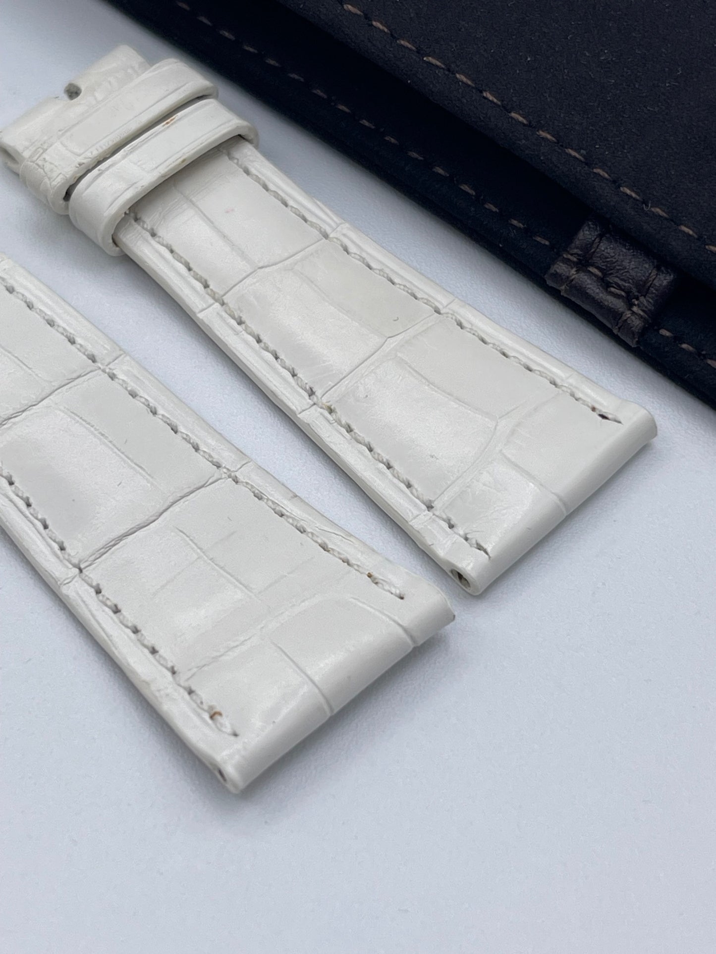Patek Philippe set cinturino alligatore bianco white strap 23/16 pochette clutch