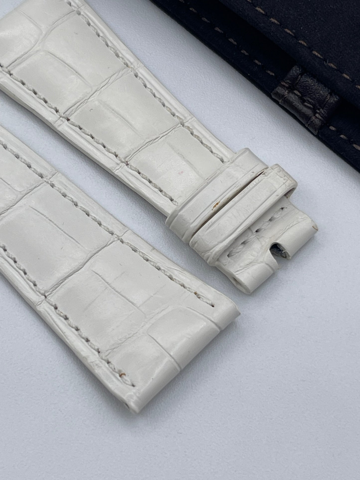 Patek Philippe set cinturino alligatore bianco white strap 23/16 pochette clutch