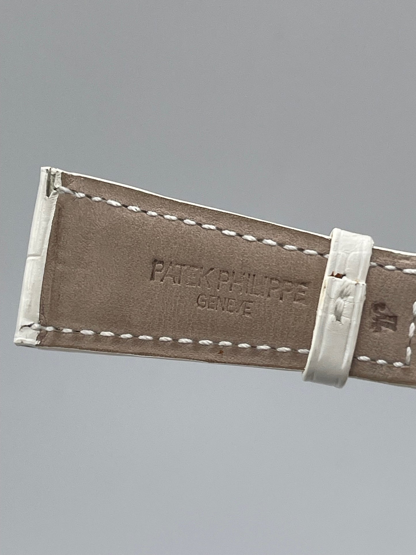 Patek Philippe set cinturino alligatore bianco white strap 23/16 pochette clutch