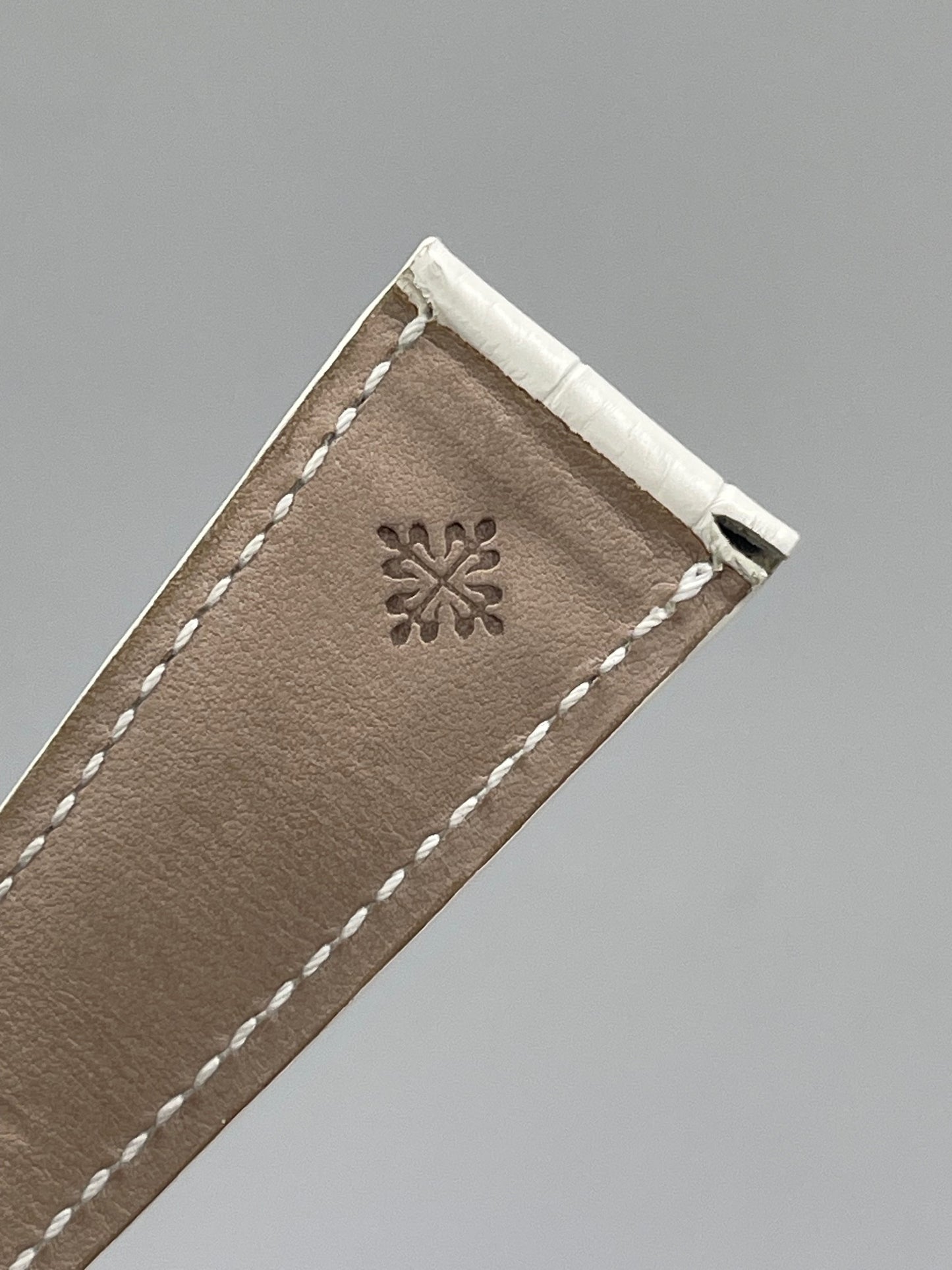Patek Philippe set cinturino alligatore bianco white strap 23/16 pochette clutch