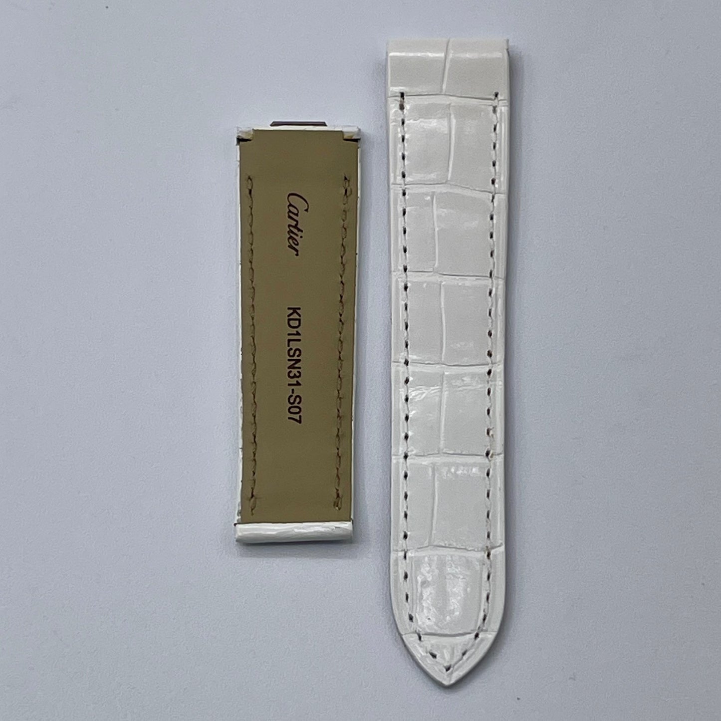 Cartier Santos Dumont cinturino alligatore bianco white KD1LSN31-S07 18,5/16mm