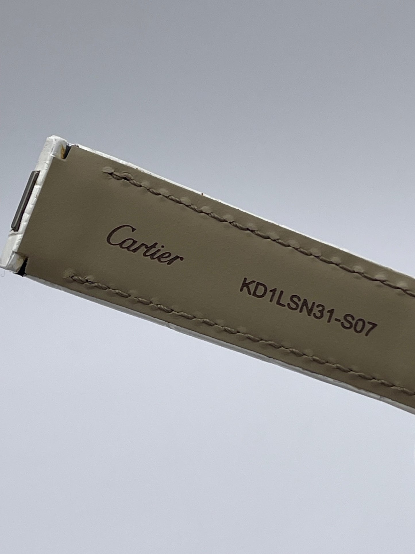 Cartier Santos Dumont cinturino alligatore bianco white KD1LSN31-S07 18,5/16mm