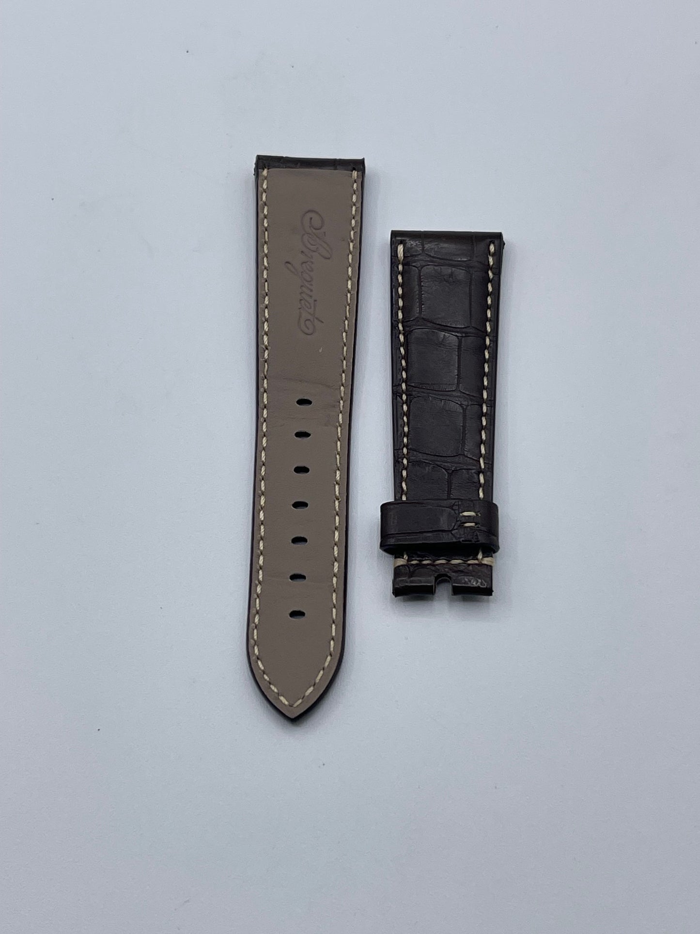 Breguet cinturino alligatore watch strap marrone scuro brown 22/18mm