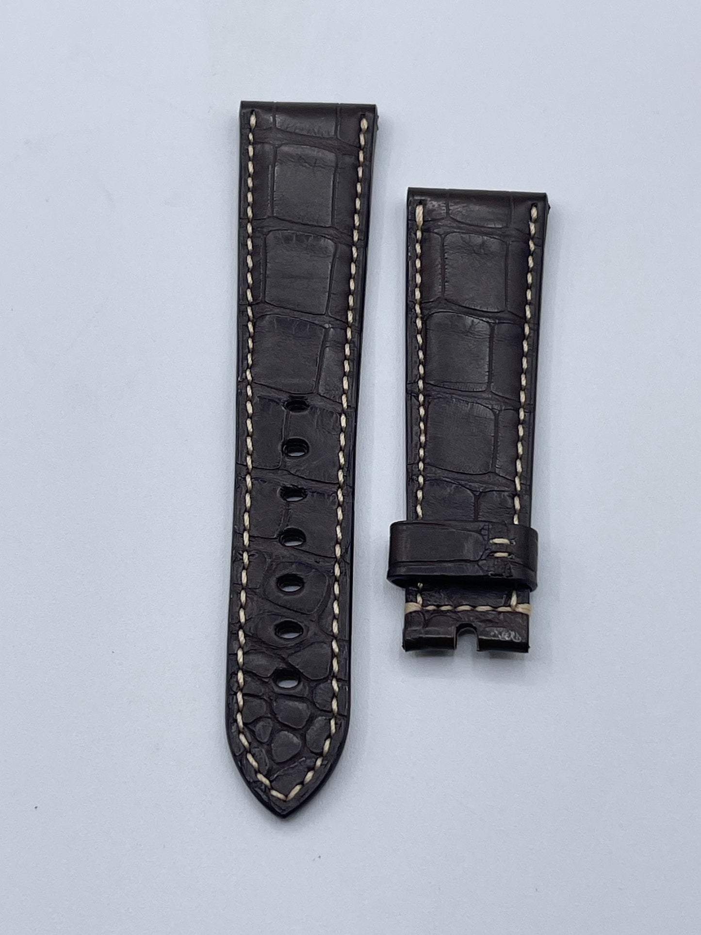 Breguet cinturino alligatore watch strap marrone scuro brown 22/18mm