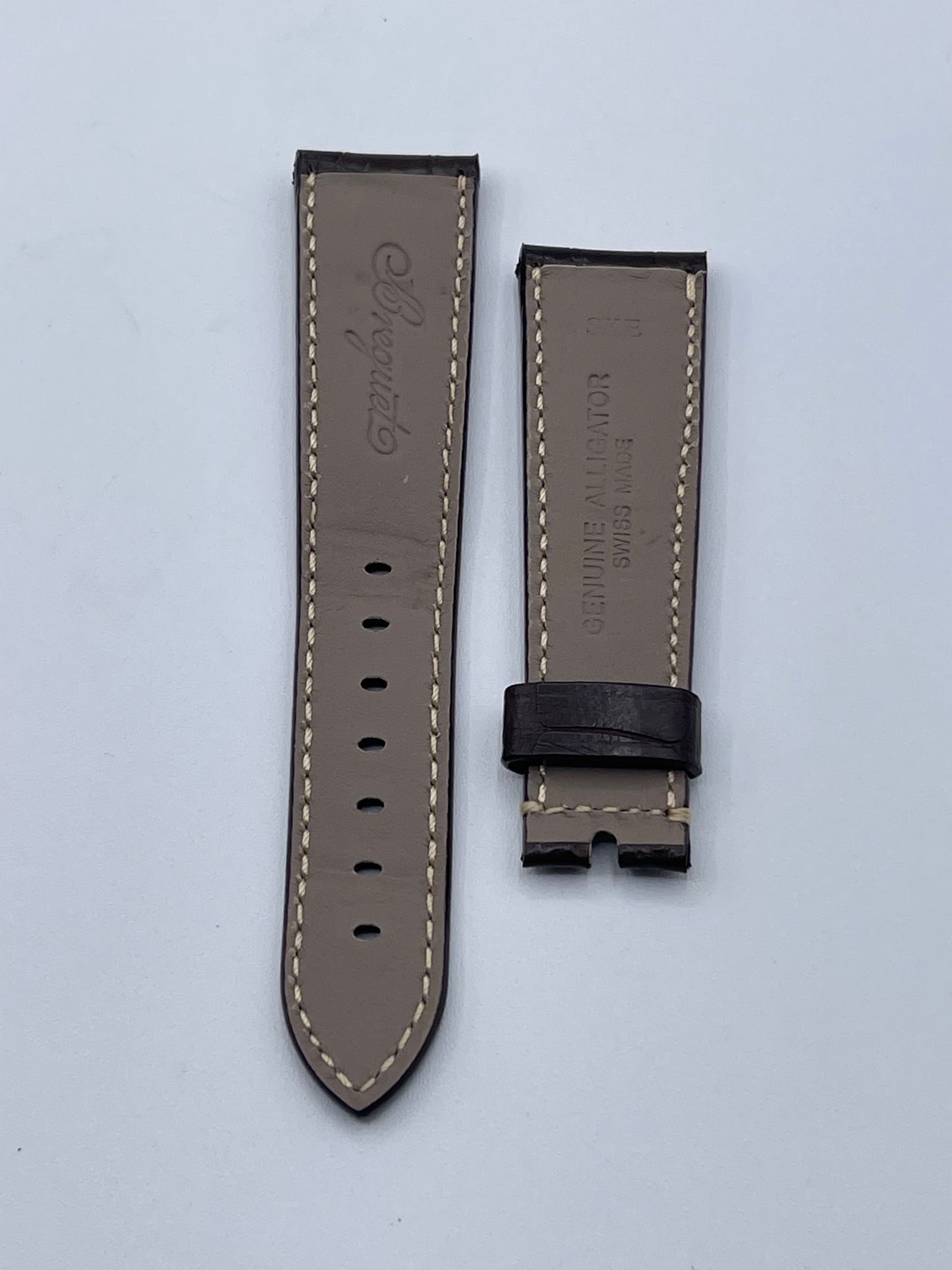 Breguet cinturino alligatore watch strap marrone scuro brown 22/18mm