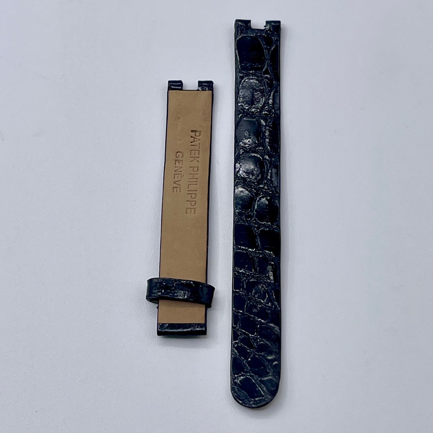 Patek Philippe Ellipse cinturino caimano nero shiny black cayman strap 12/12