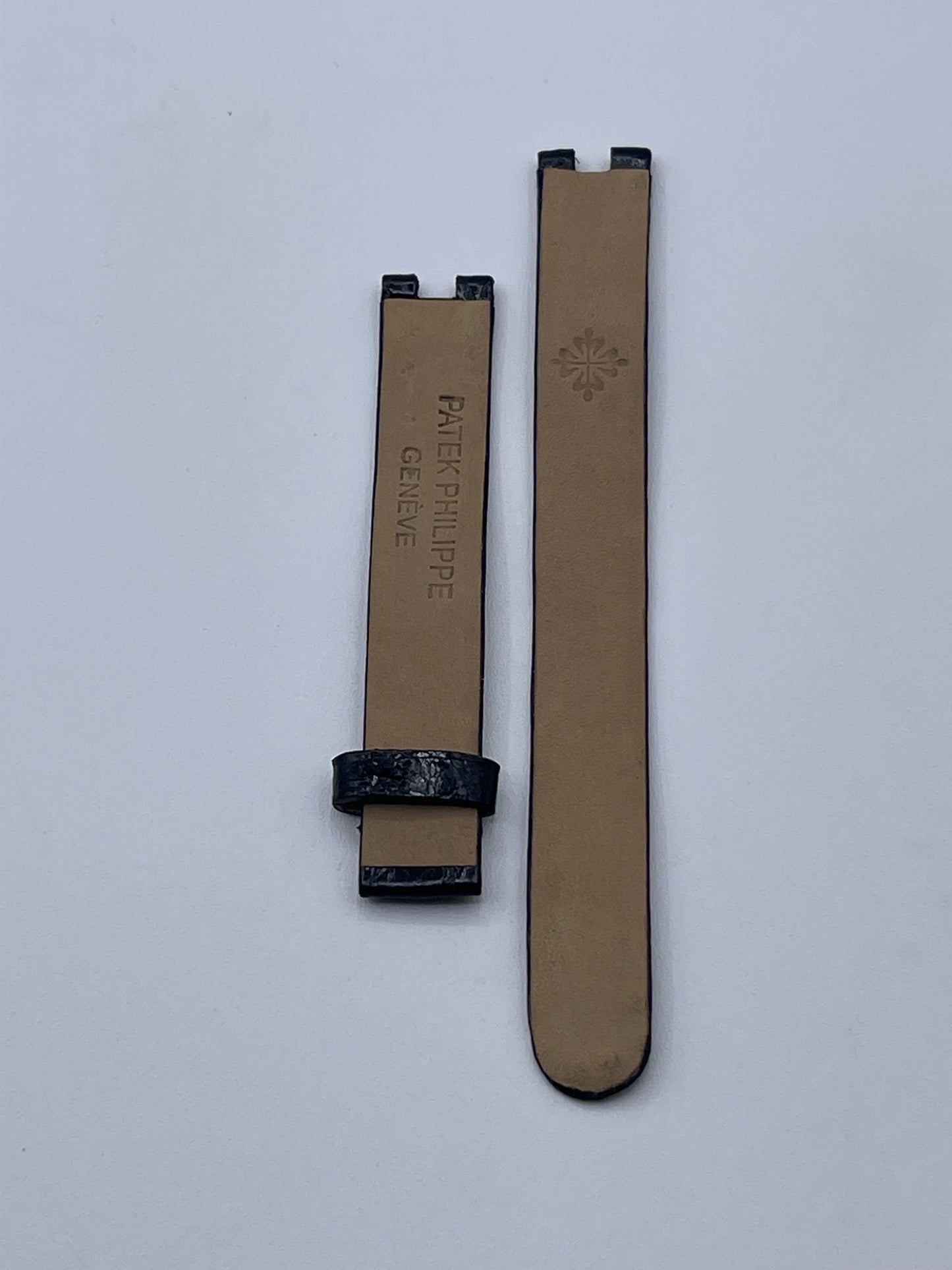 Patek Philippe Ellipse cinturino caimano nero shiny black cayman strap 12/12