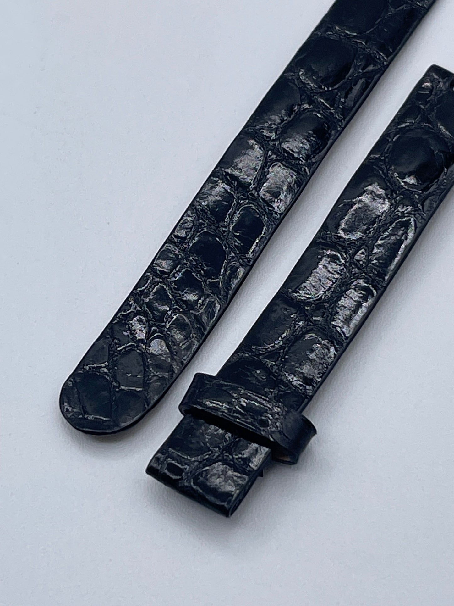 Patek Philippe Ellipse cinturino caimano nero shiny black cayman strap 12/12