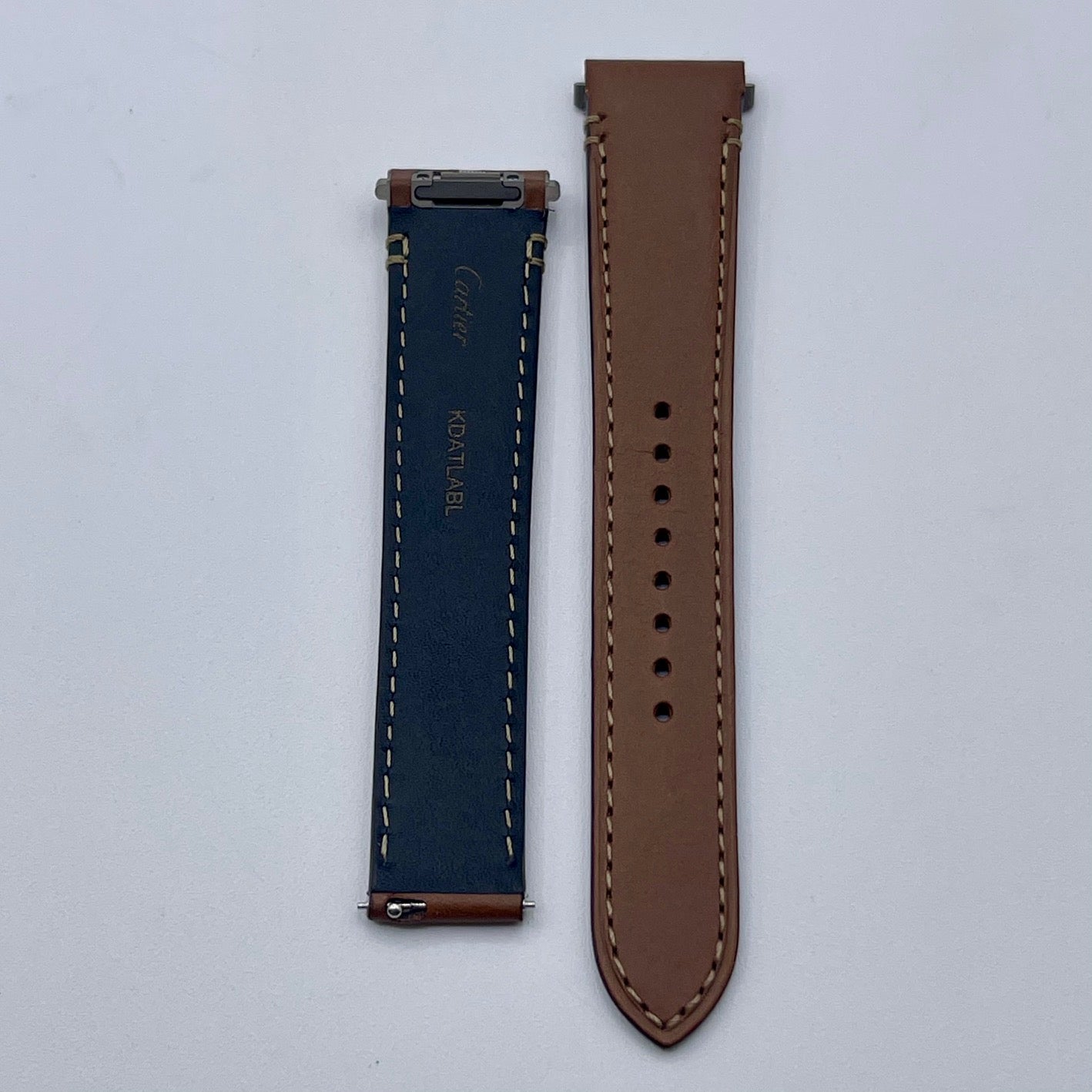 Cartier Santos cinturino orologio pelle vegetale marrone brown KDATLABL 18.5/16 L
