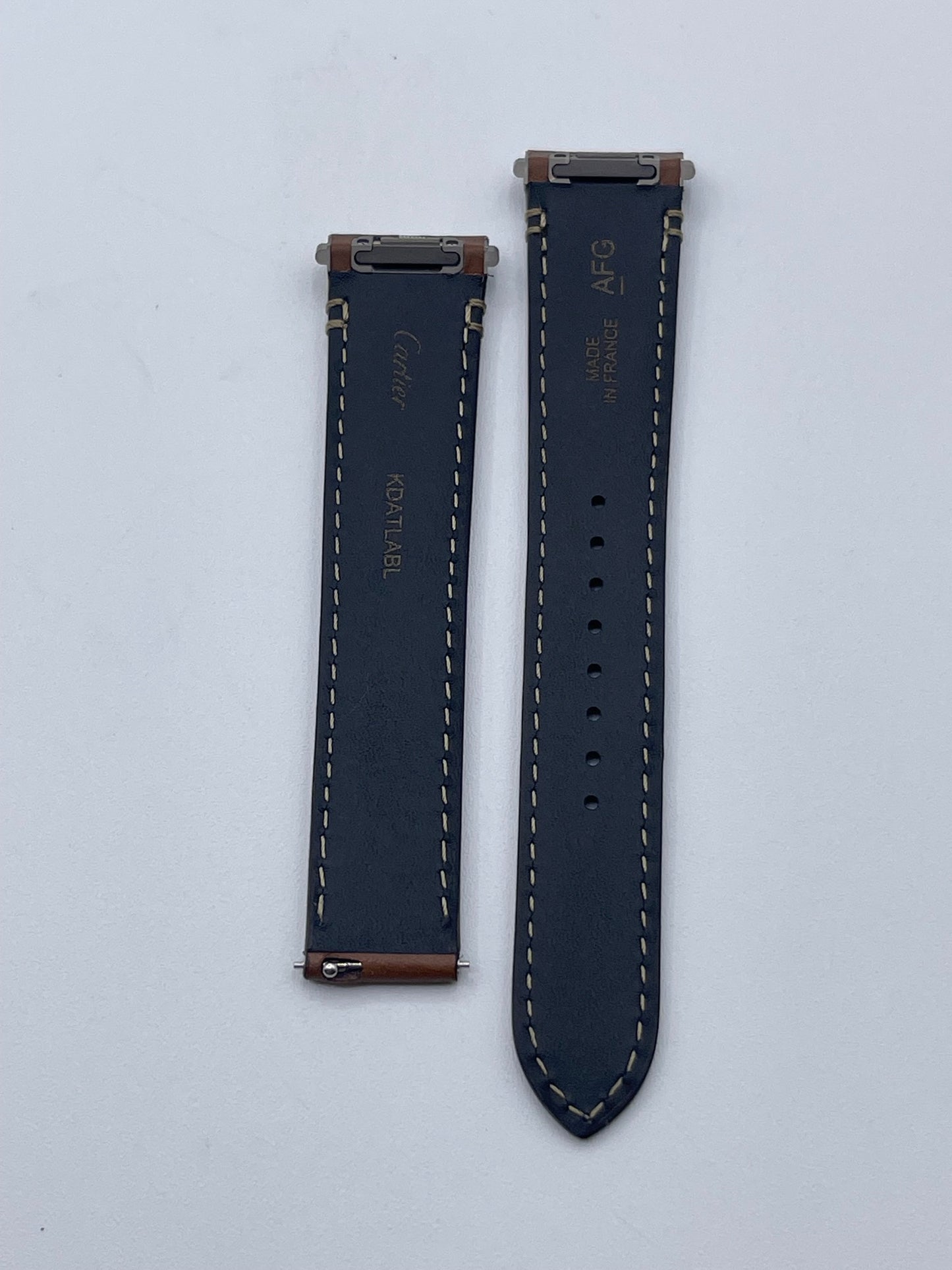 Cartier Santos cinturino orologio pelle vegetale marrone brown KDATLABL 18.5/16 L