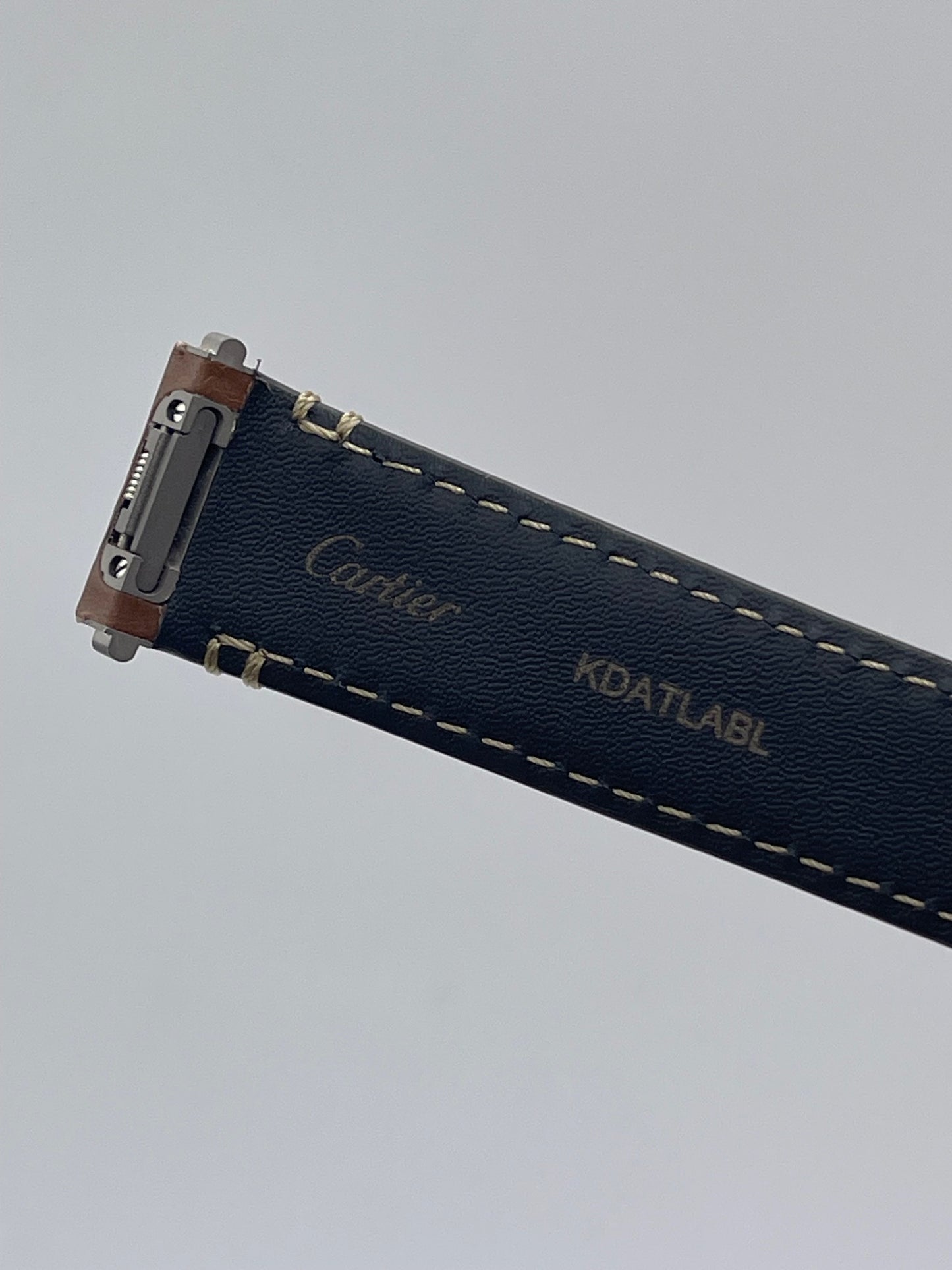 Cartier Santos cinturino orologio pelle vegetale marrone brown KDATLABL 18.5/16 L