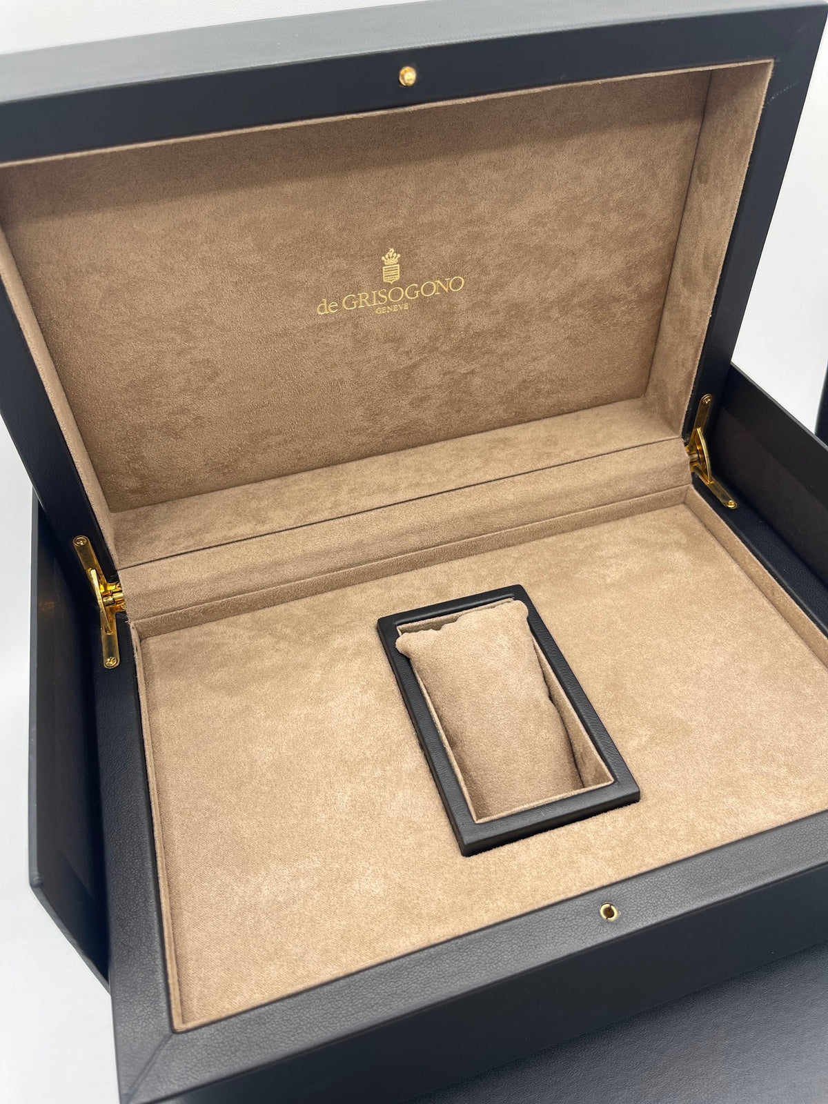 de Grisogono scatola orologio watch box pelle nera black leather
