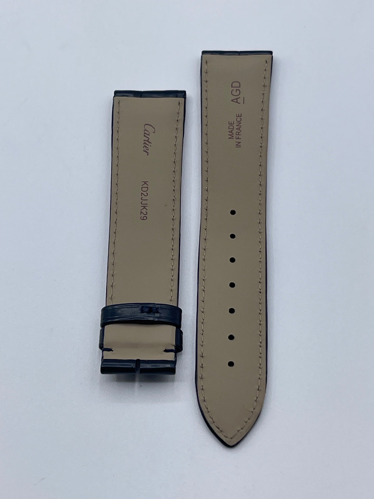 Cartier Tank Francaise cinturino orologio alligatore dark blue KD2JJK29 20/18 mm