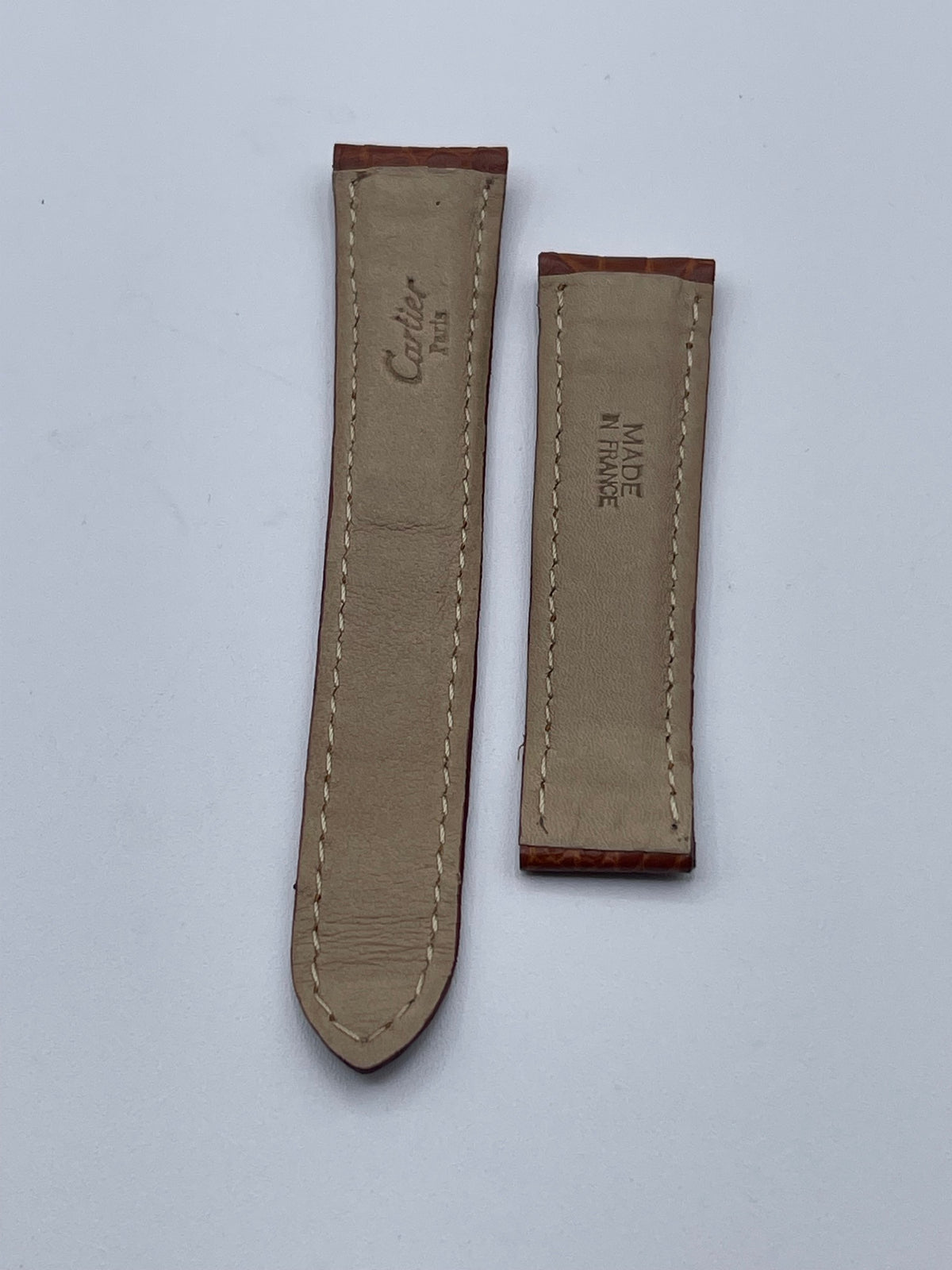 Cartier cinturino orologio pelle alligatore marrone 19/16.5mm