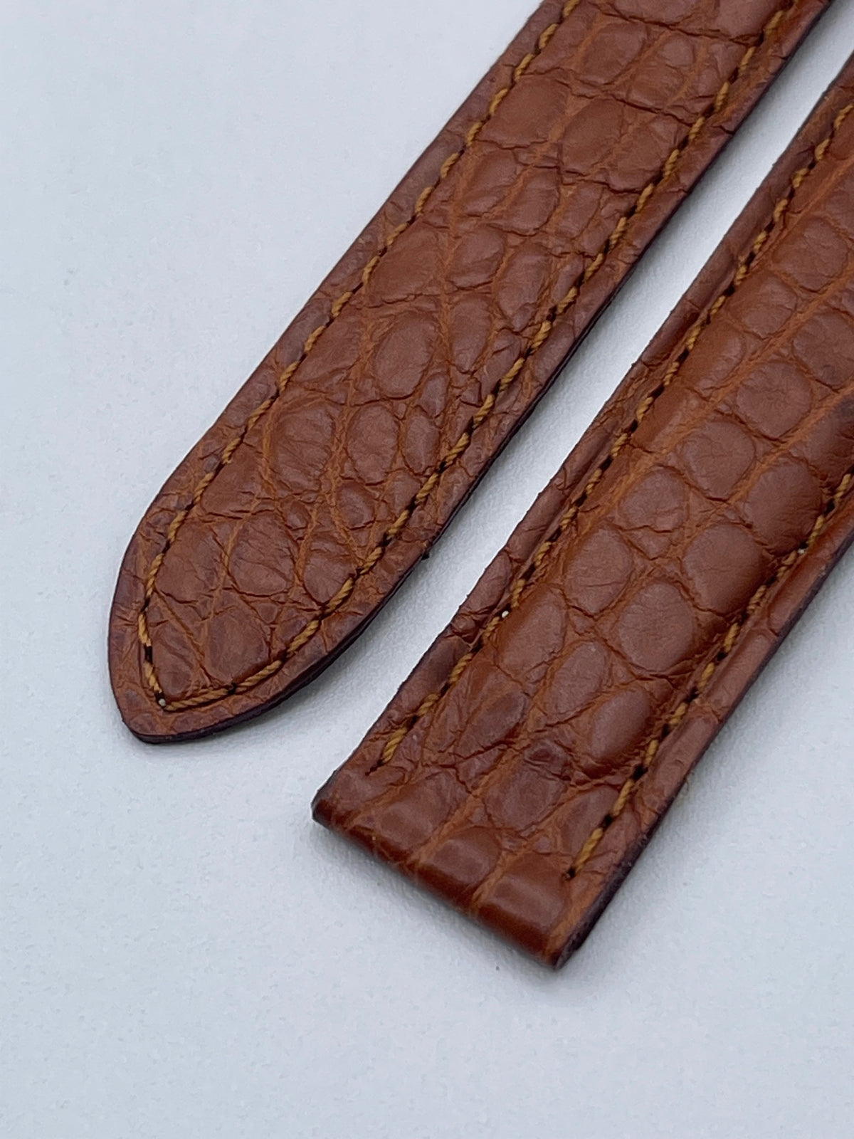Cartier cinturino orologio pelle alligatore marrone 19/16.5mm