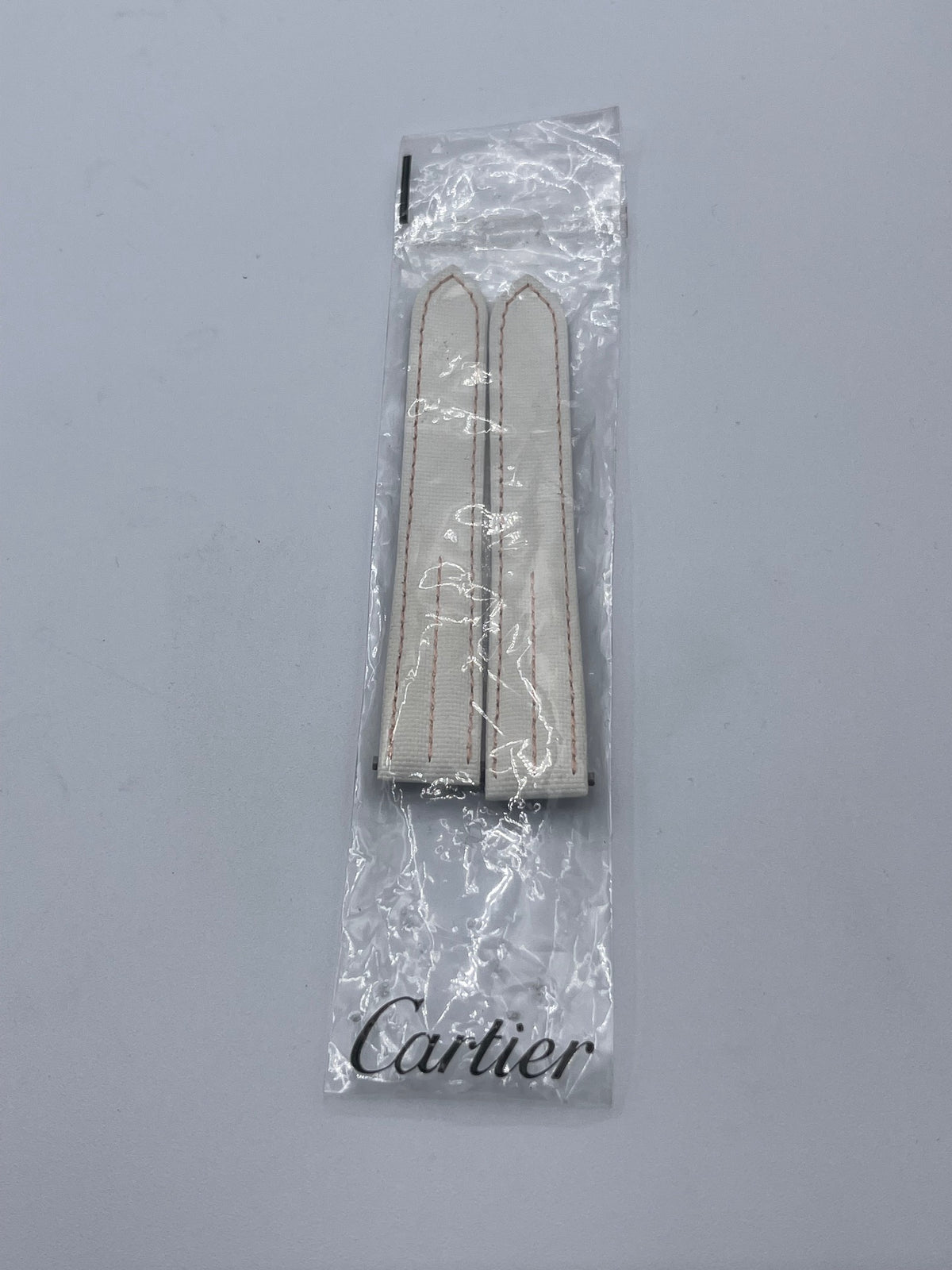 Cartier Santos cinturino orologio tessuto bianco white fabric KD93XV28 15.5/14mm