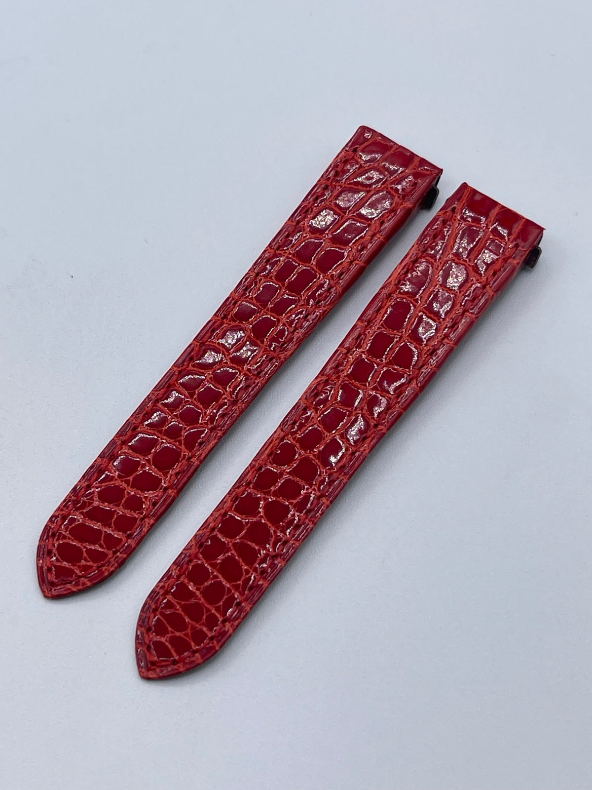 Cartier Santos cinturino orologio alligatore rosso red KD93WE92 15.5/14mm