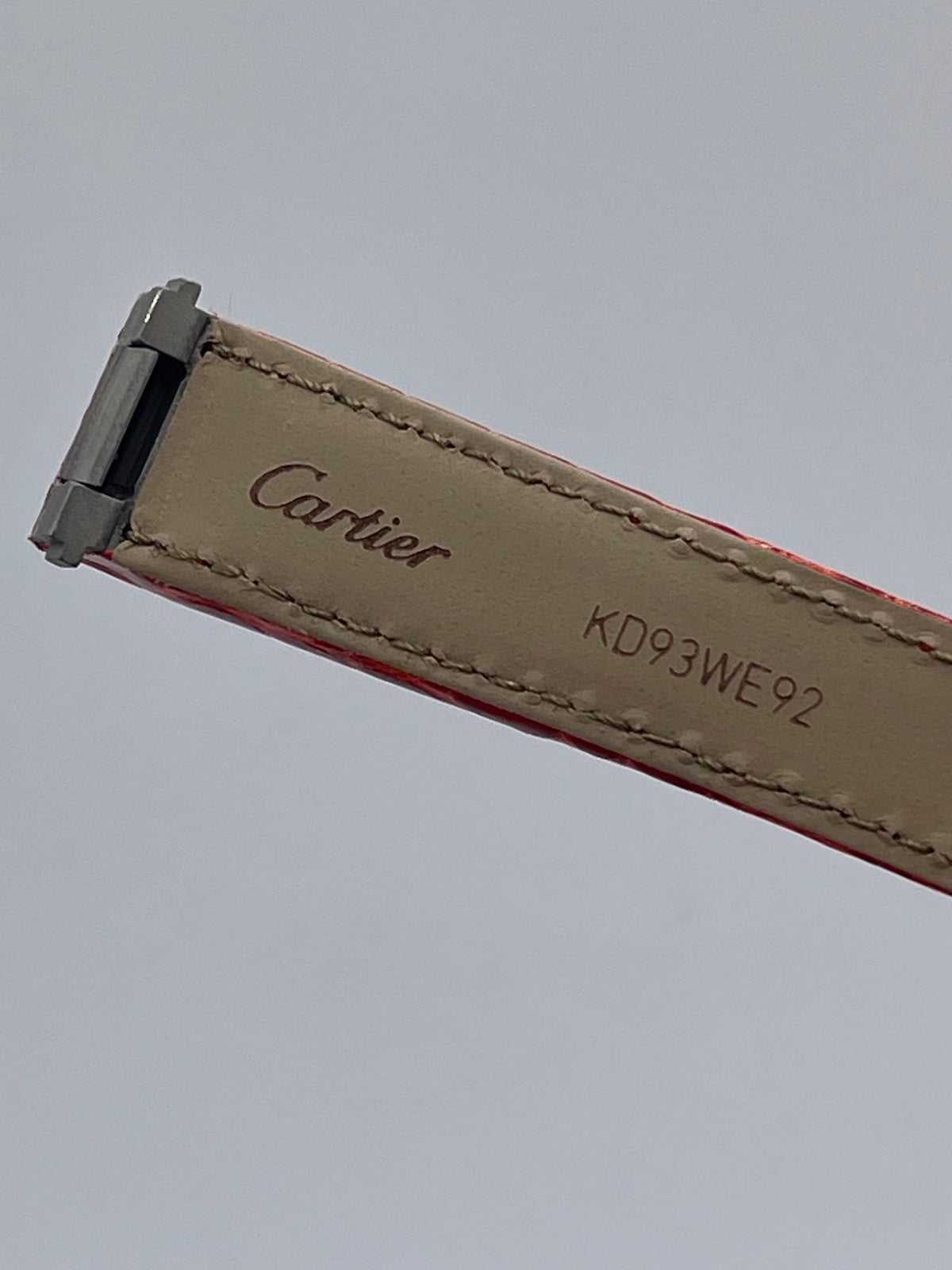 Cartier Santos cinturino orologio alligatore rosso red KD93WE92 15.5/14mm