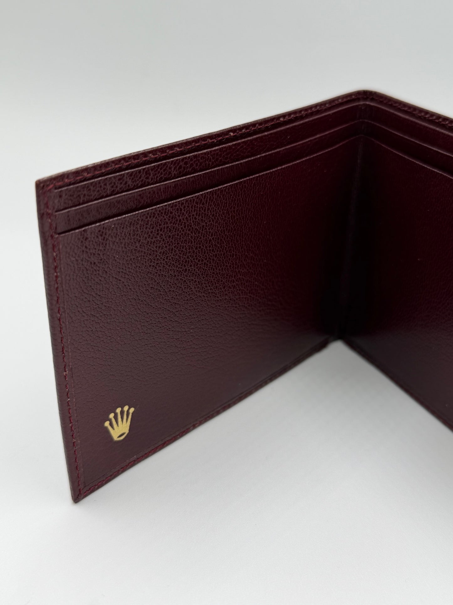 Rolex portafoglio porta assegni checkbook holder pelle burgundy leather vintage
