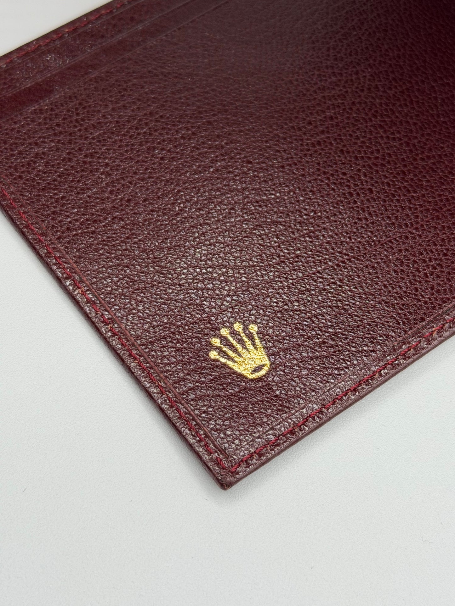 Rolex portafoglio porta assegni checkbook holder pelle burgundy leather vintage