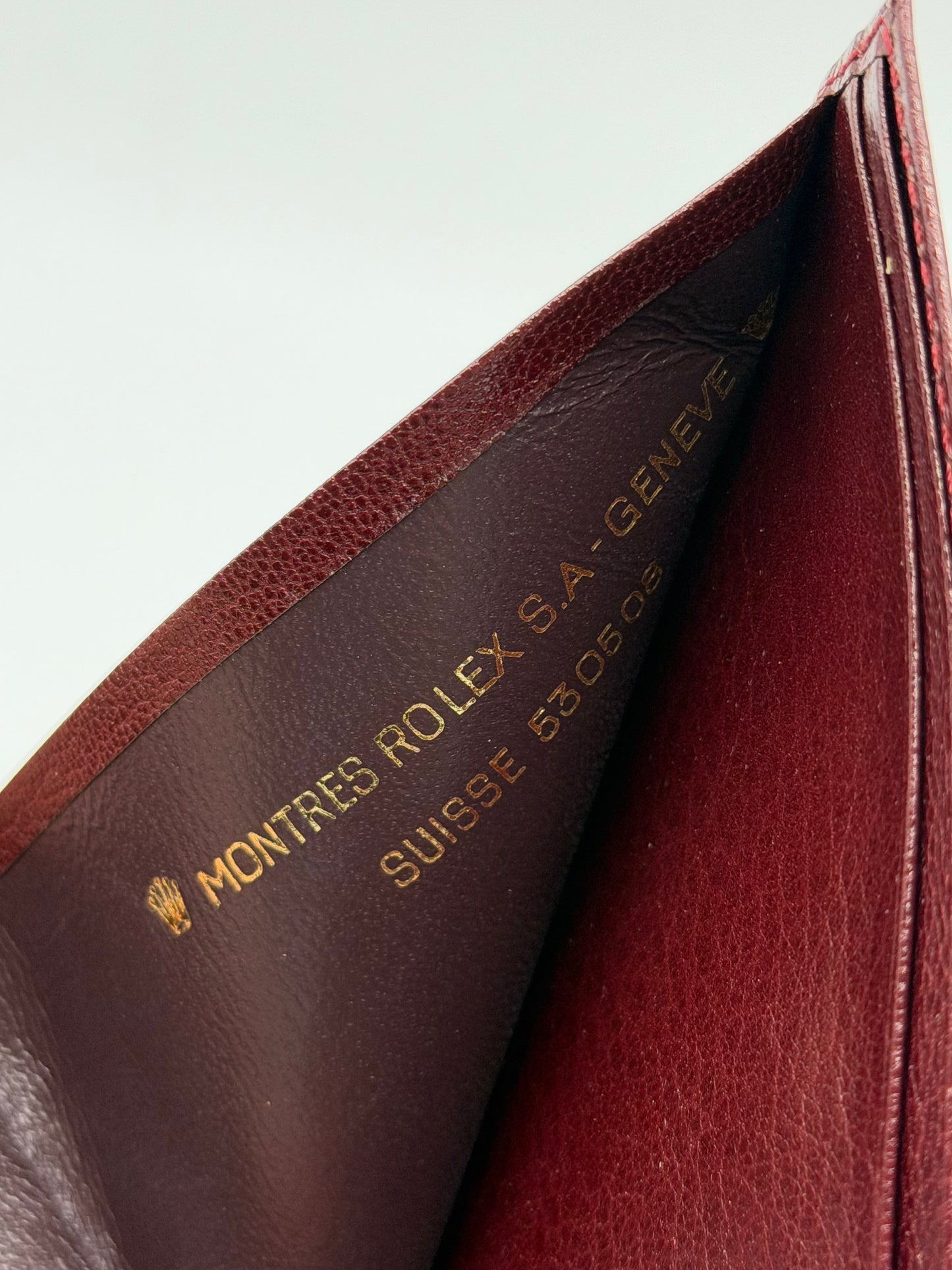 Rolex portafoglio porta assegni checkbook holder pelle burgundy leather vintage