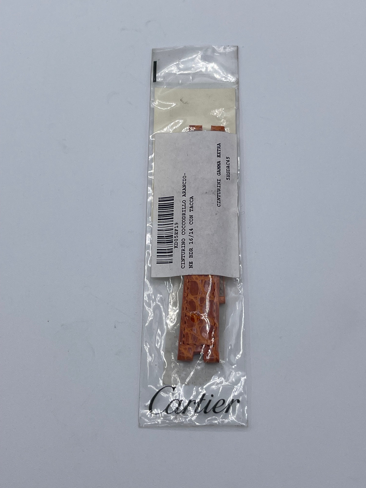 Cartier cinturino orologio pelle alligatore arancione orange alligator 16/14mm