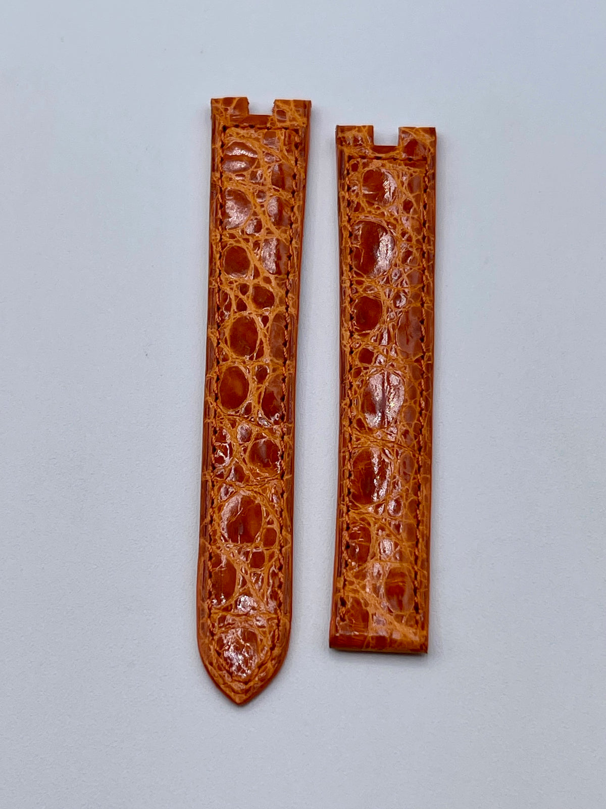 Cartier cinturino orologio pelle alligatore arancione orange alligator 16/14mm