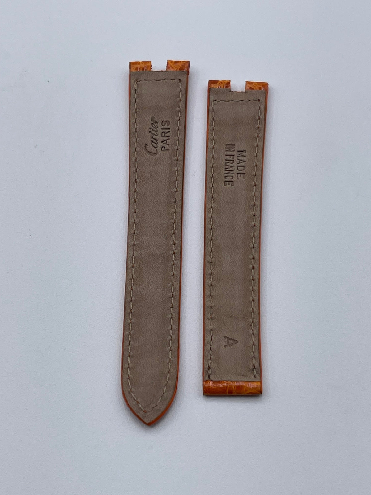 Cartier cinturino orologio pelle alligatore arancione orange alligator 16/14mm