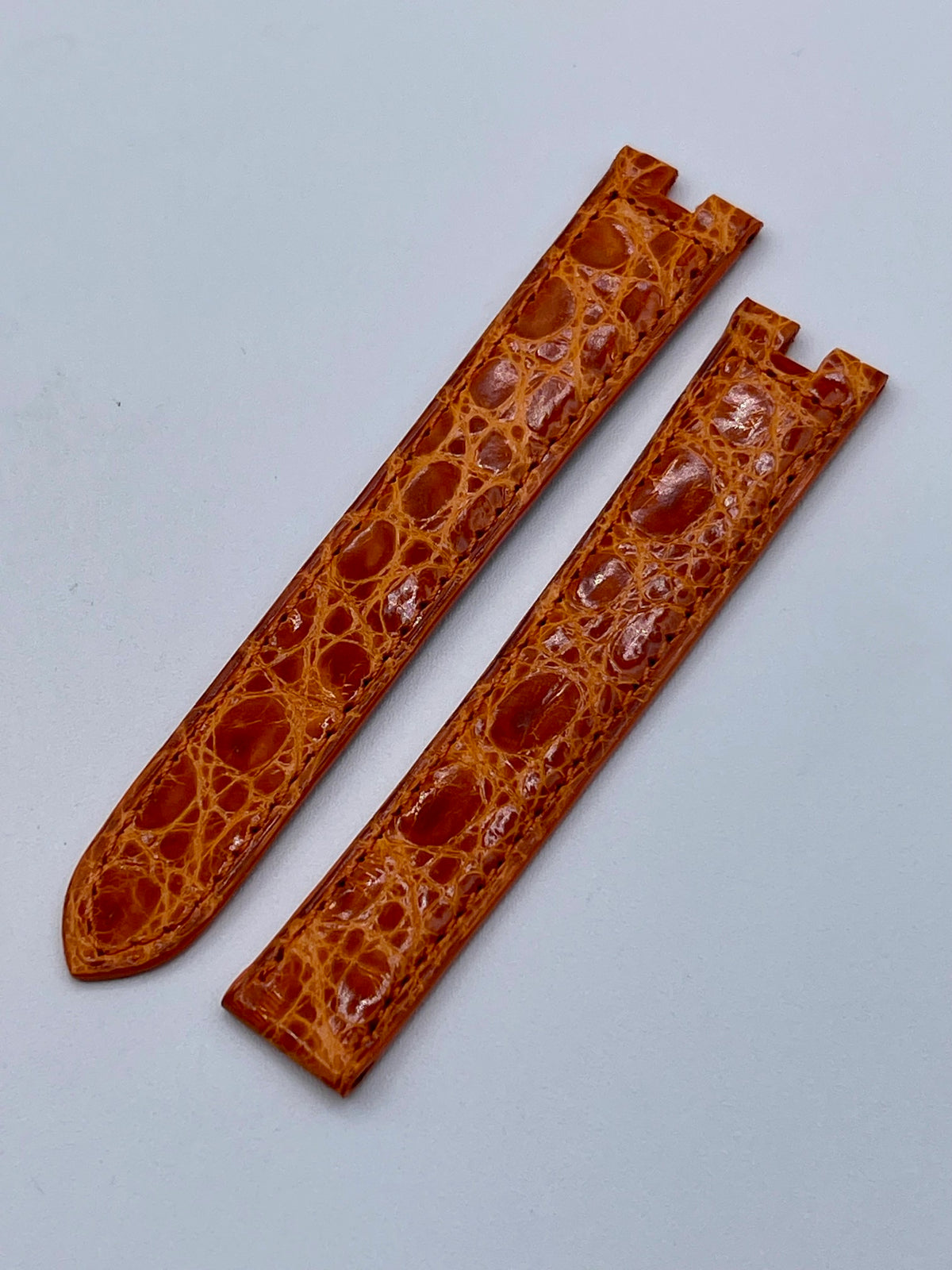 Cartier cinturino orologio pelle alligatore arancione orange alligator 16/14mm