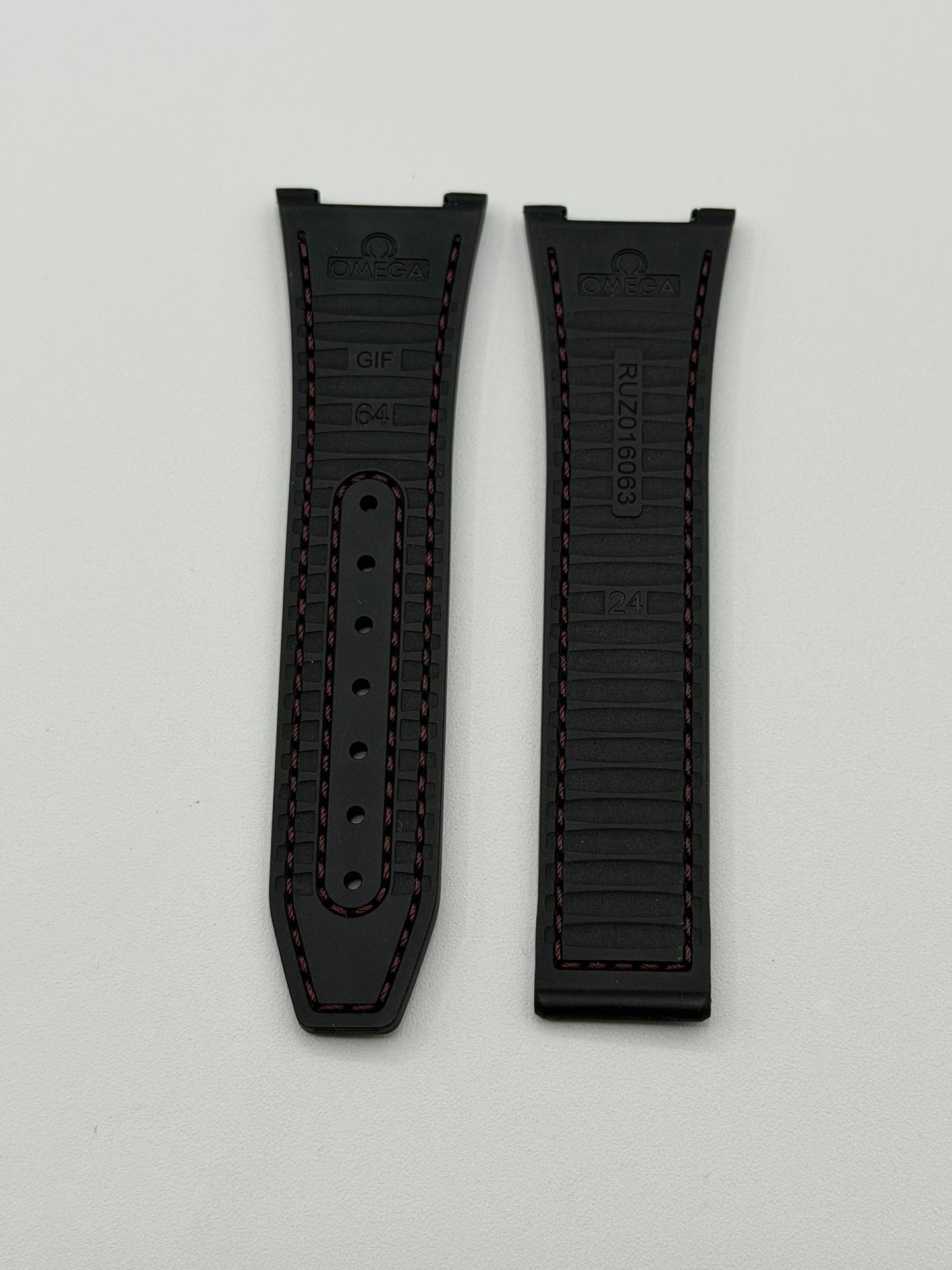 Omega Constellation 41 cinturino alligatore bordeaux caucciù strap 24(14)/18mm