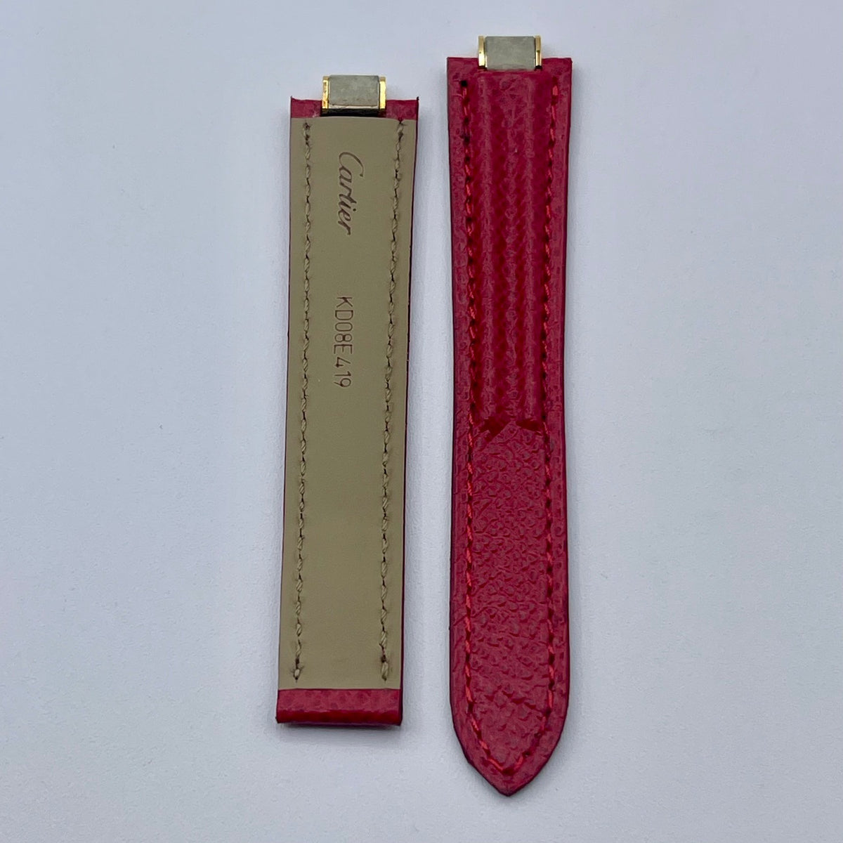 Cartier cinturino orologio vitello rosso red calf leather KD08E419 16/14mm