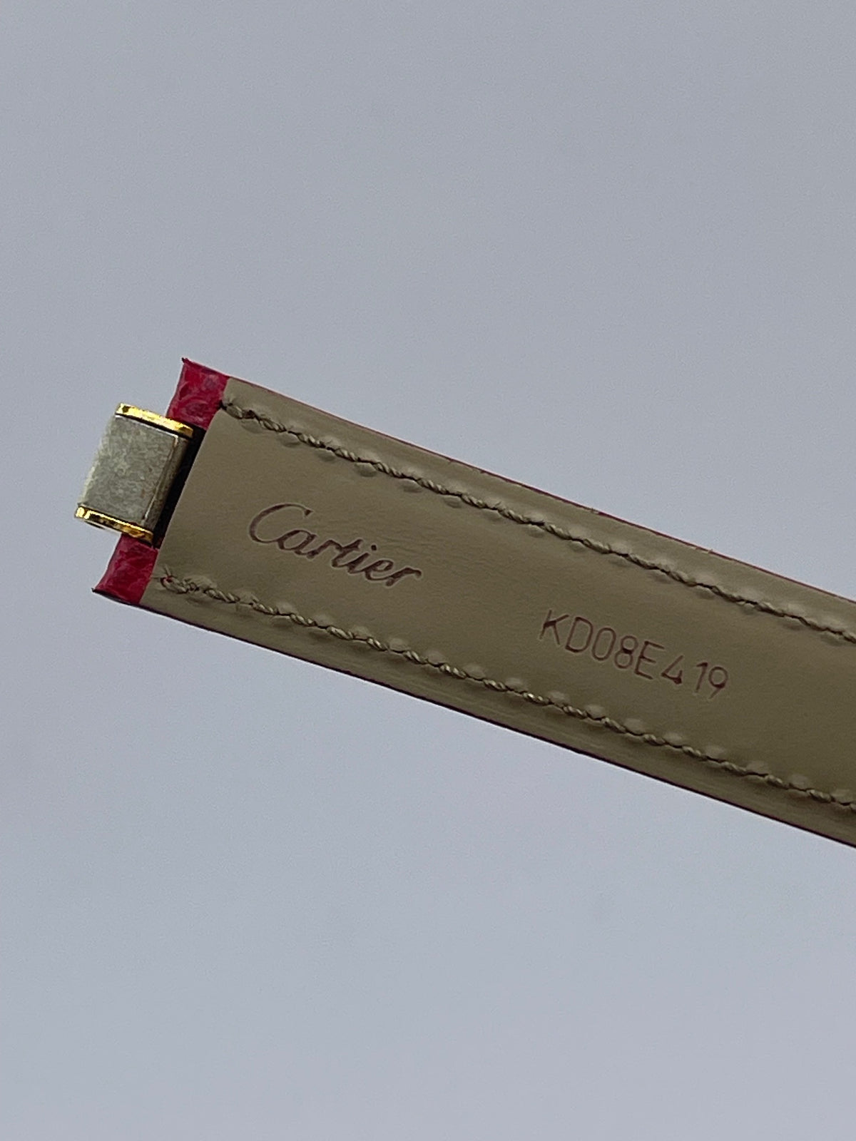 Cartier cinturino orologio vitello rosso red calf leather KD08E419 16/14mm