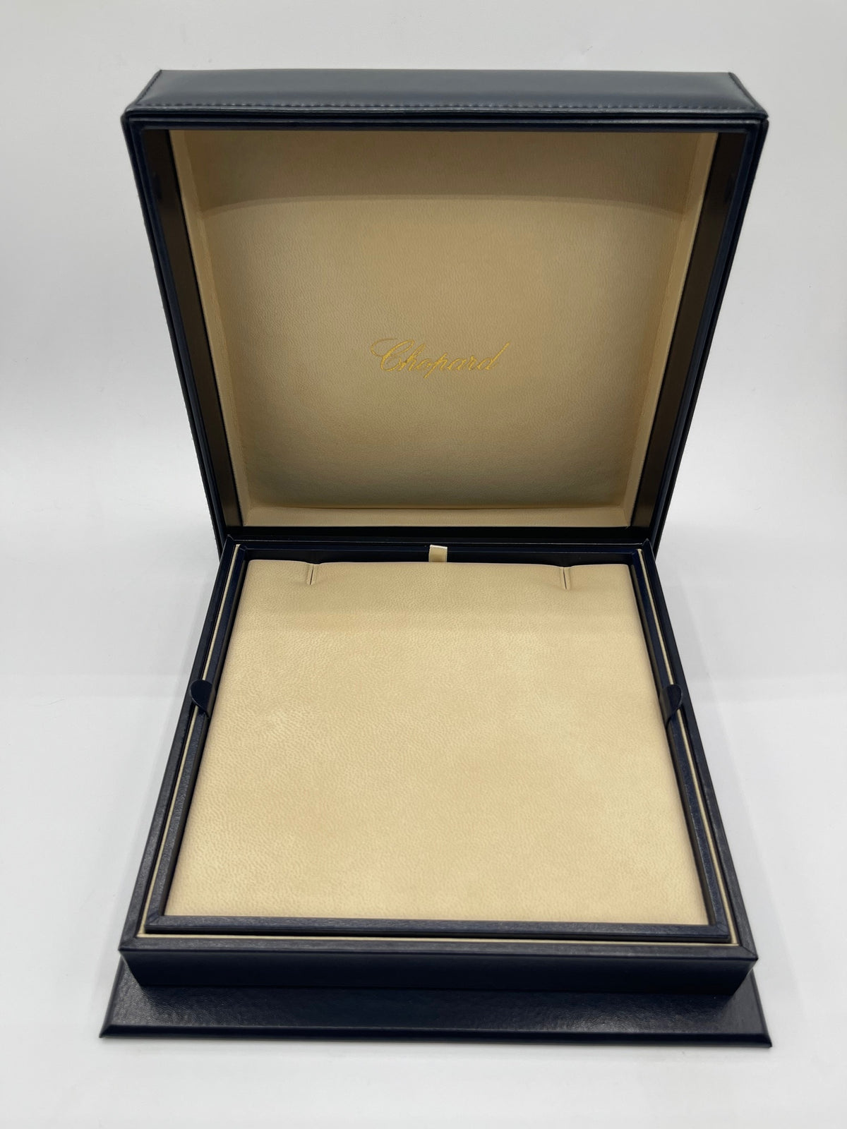 Chopard scatola collana pendente pendant necklace pelle blu blue leather