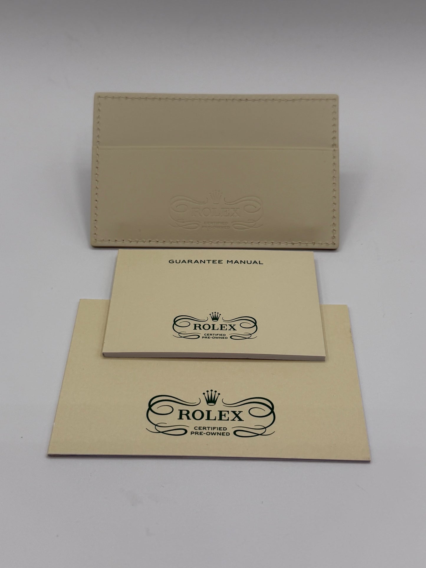 Rolex CPO kit travel box sigillo porta garanzia pelle bianco white booklet