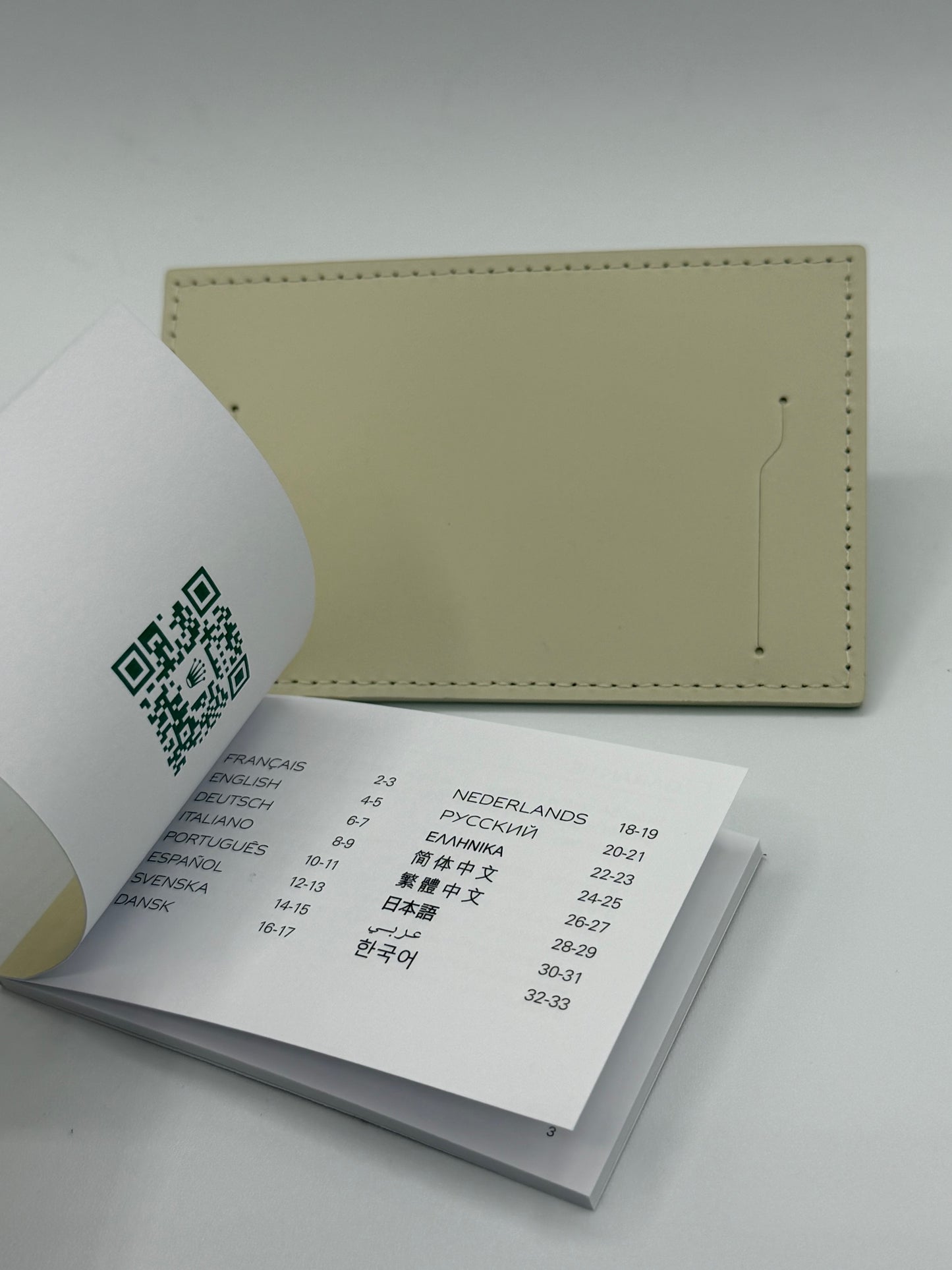 Rolex CPO kit travel box sigillo porta garanzia pelle bianco white booklet