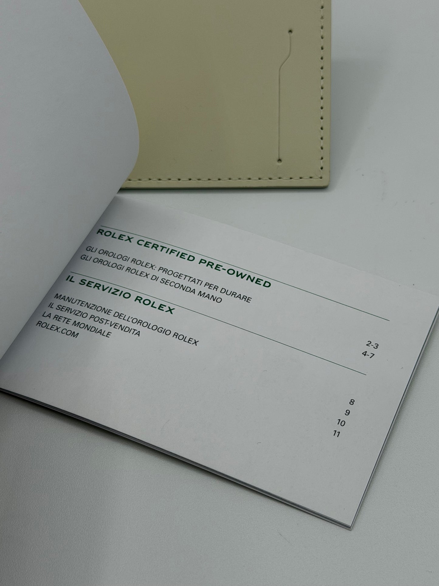 Rolex CPO kit travel box sigillo porta garanzia pelle bianco white booklet