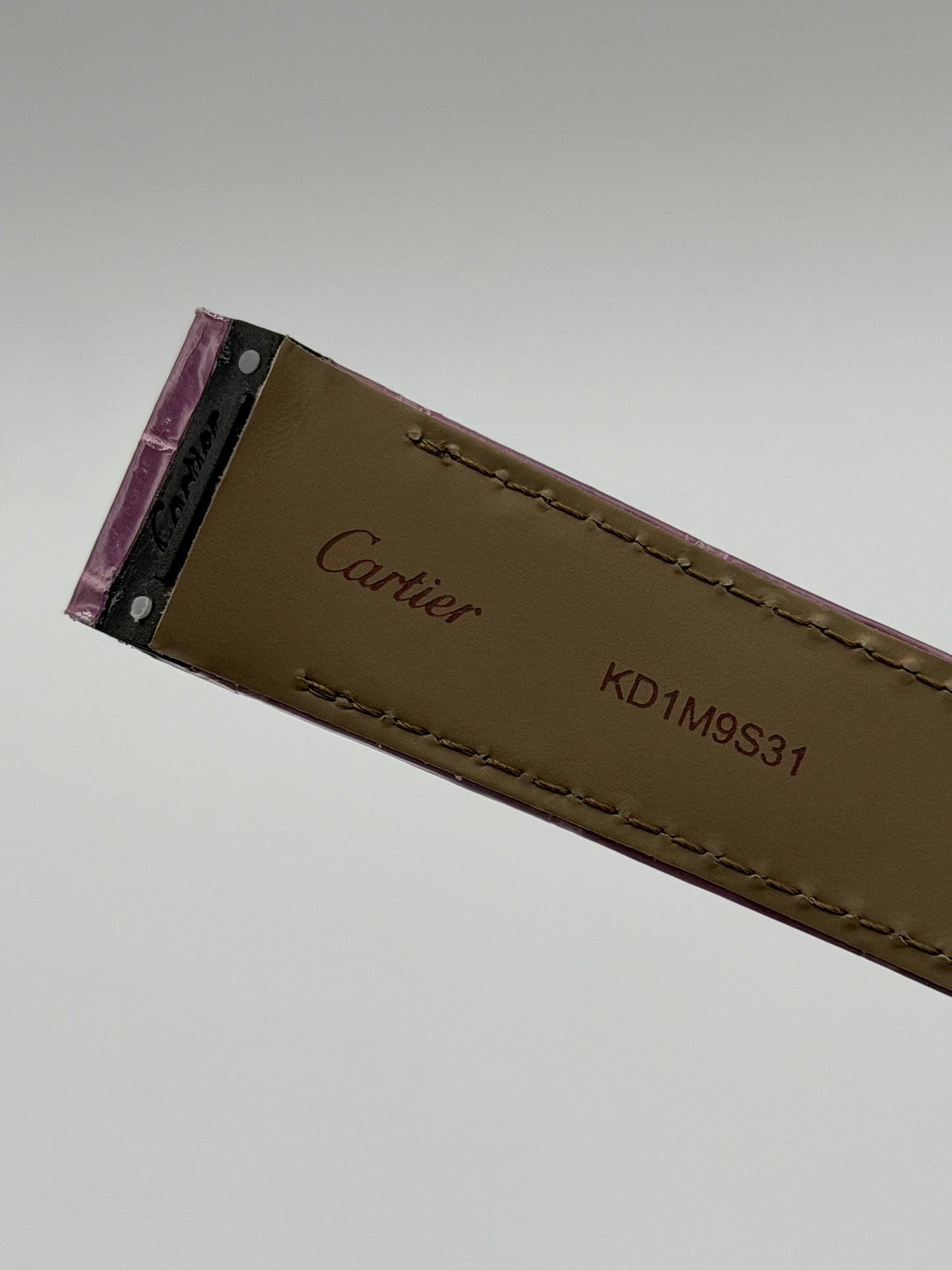 Cartier Santos 100MM cinturino alligatore lilla lilac KD1M9S31 20/18mm
