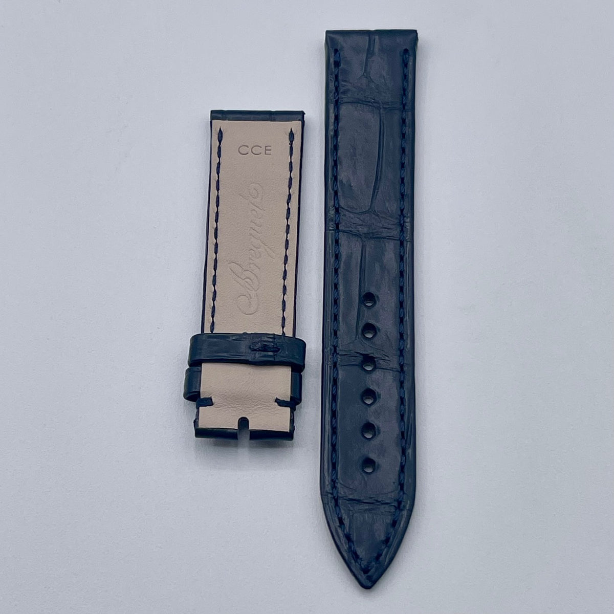 Breguet Classique 9068 alligatore watch strap blu blue 17/16mm