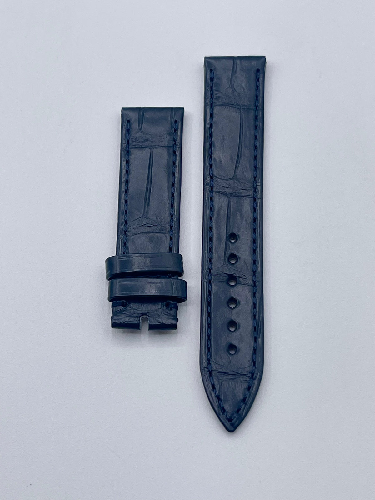 Breguet Classique 9068 alligatore watch strap blu blue 17/16mm