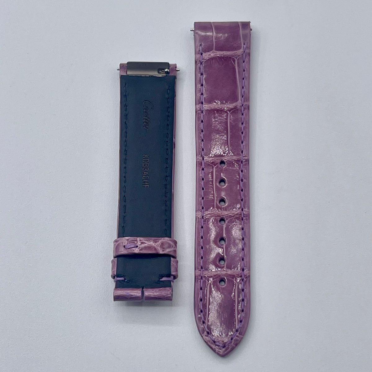 Cartier Santos Dumont GM cinturino alligatore viola purple KDB3ACHF 17,5/16mm