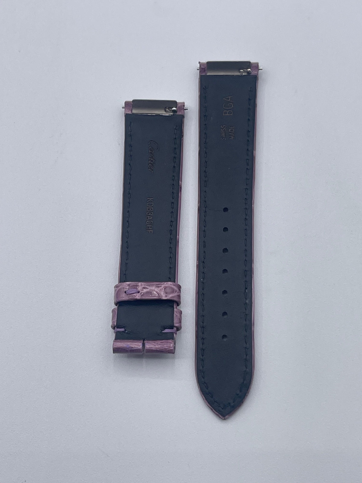 Cartier Santos Dumont GM cinturino alligatore viola purple KDB3ACHF 17,5/16mm