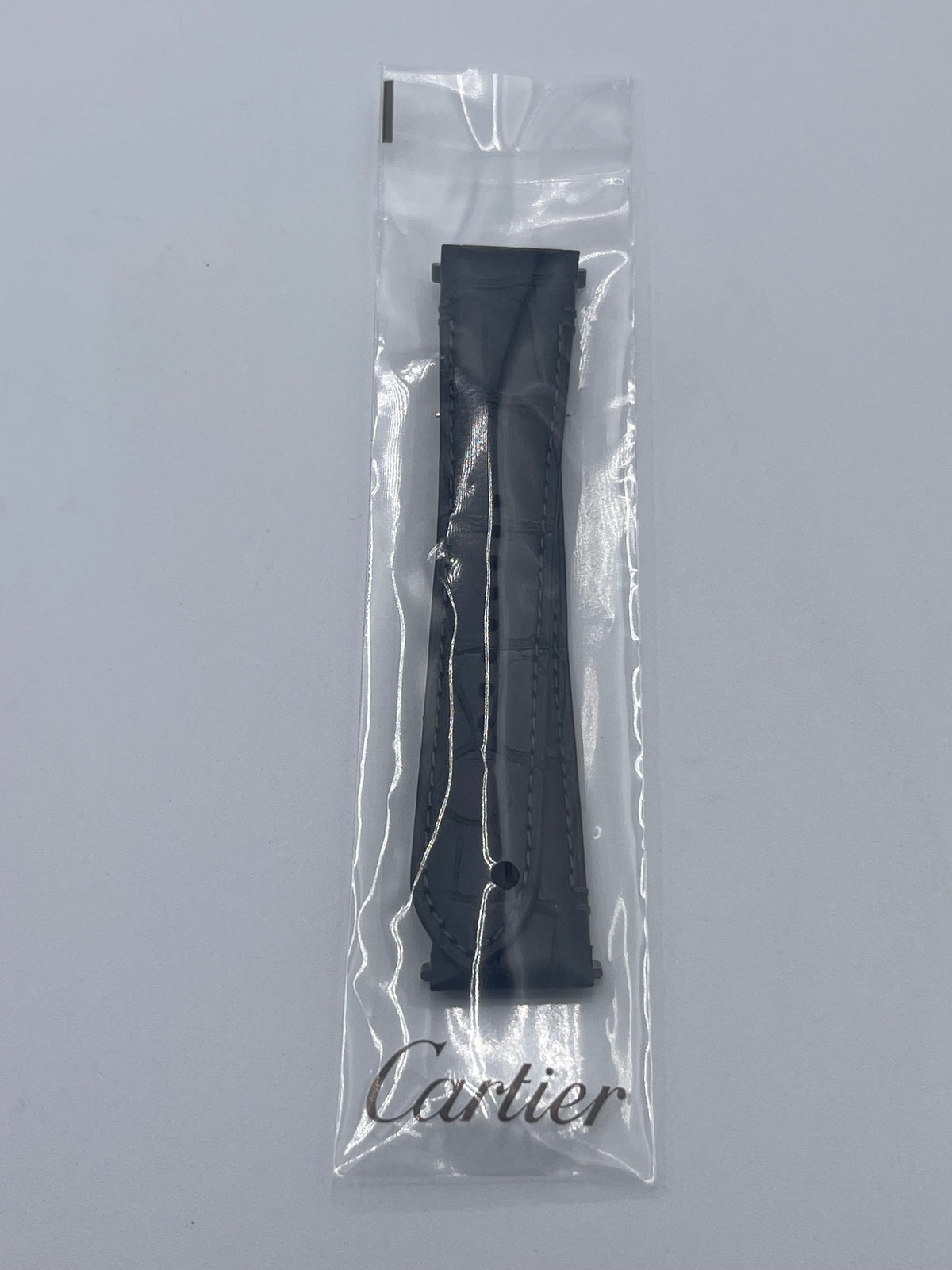Cartier Santos cinturino orologio strap pelle alligatore nero KDAULAKX 21/18mm