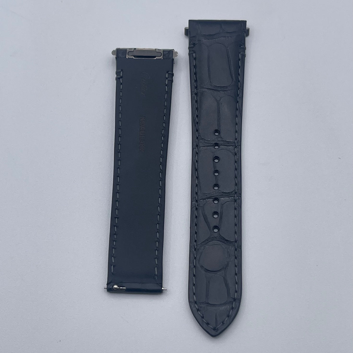Cartier Santos cinturino orologio strap pelle alligatore nero KDAULAKX 21/18mm