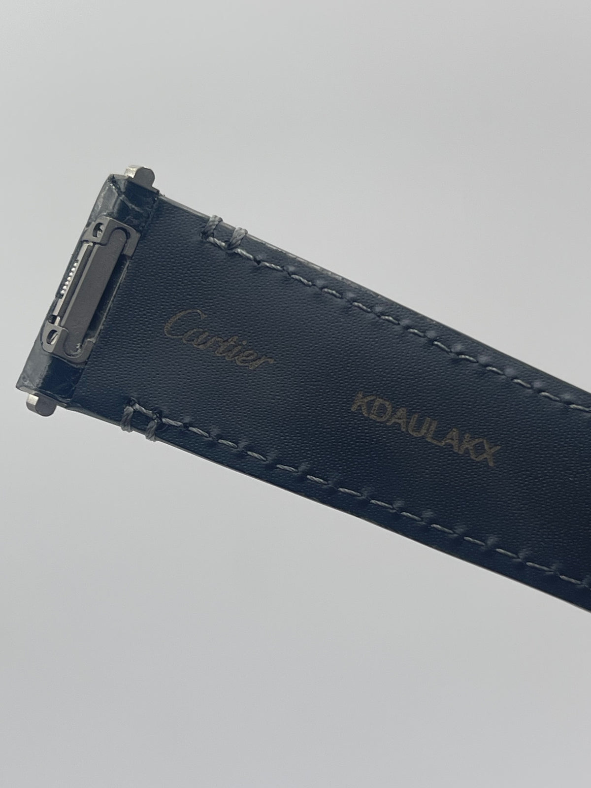 Cartier Santos cinturino orologio strap pelle alligatore nero KDAULAKX 21/18mm